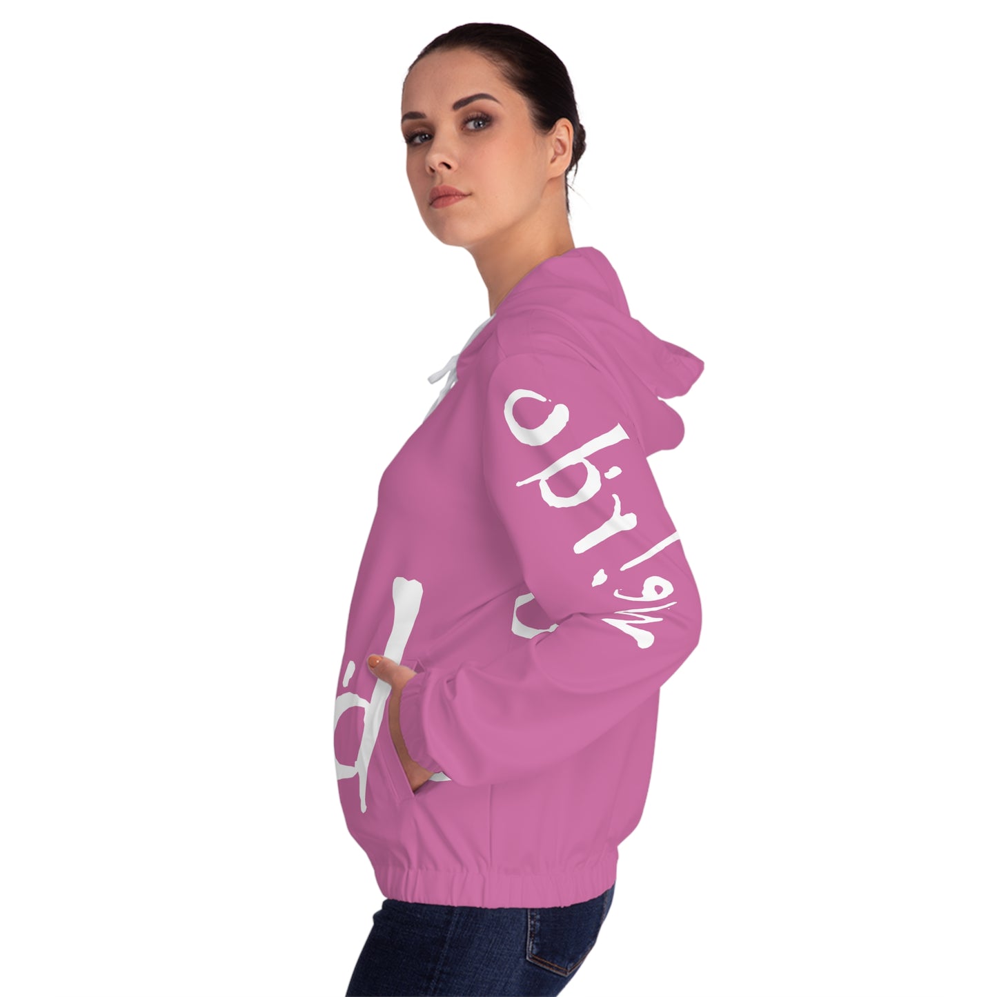 We!rdo Women’s Light Pink Full-Zip Hoodie (AOP)