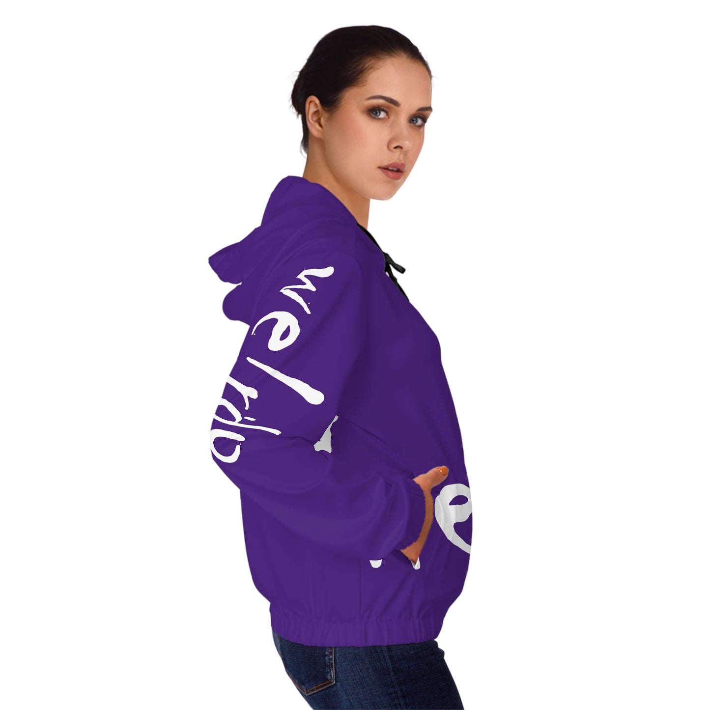 We!rdo Women’s Purple Full-Zip Hoodie (AOP)