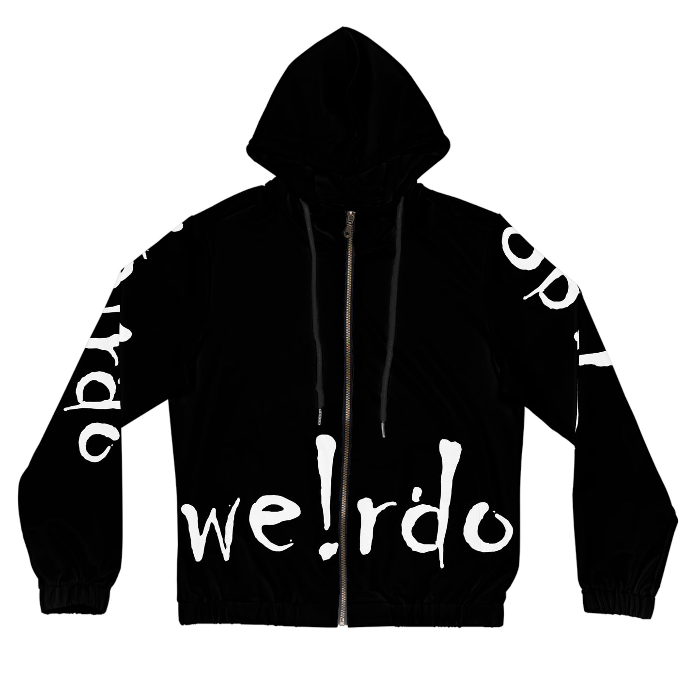 We!rdo Women’s Black Full-Zip Hoodie (AOP)