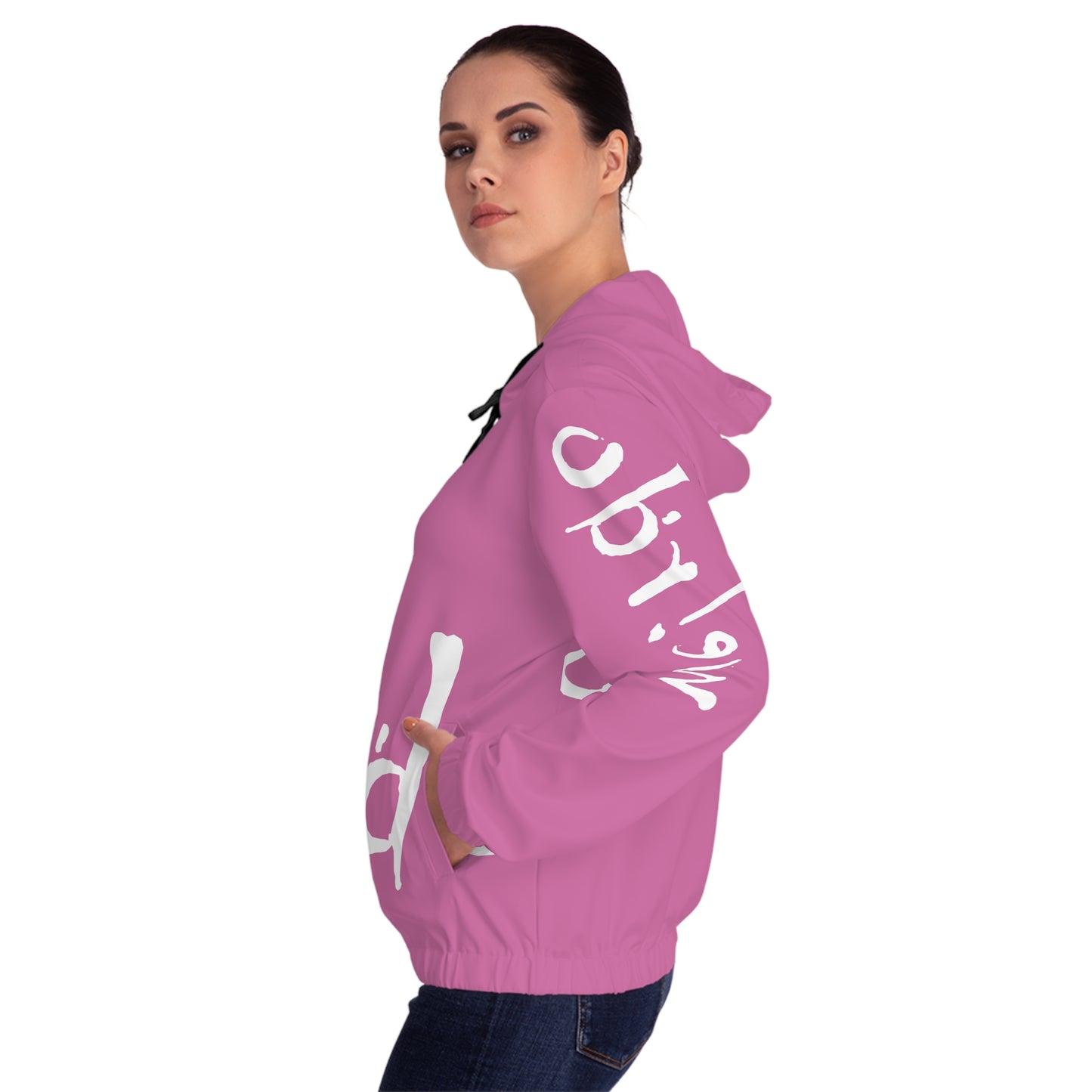 We!rdo Women’s Light Pink Full-Zip Hoodie (AOP)