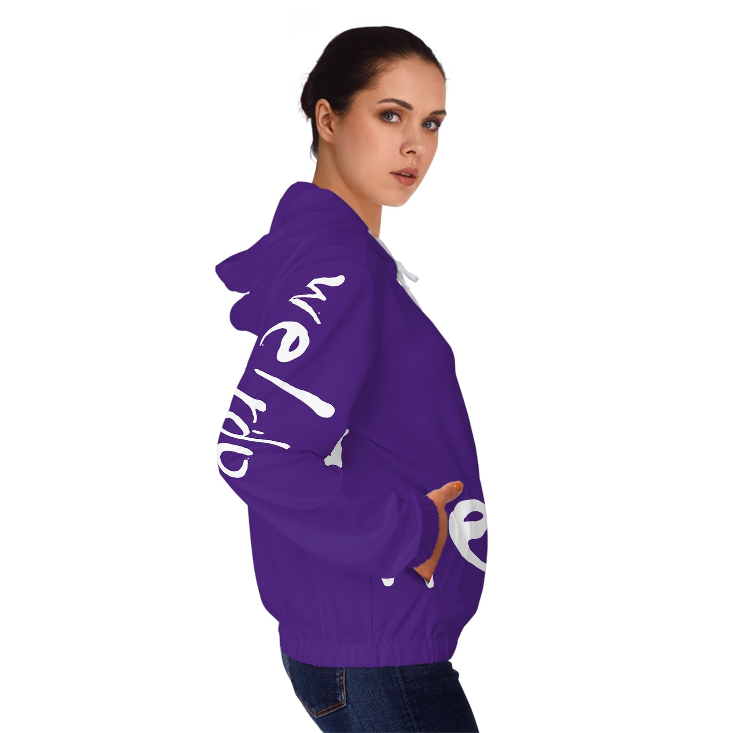 We!rdo Women’s Purple Full-Zip Hoodie (AOP)