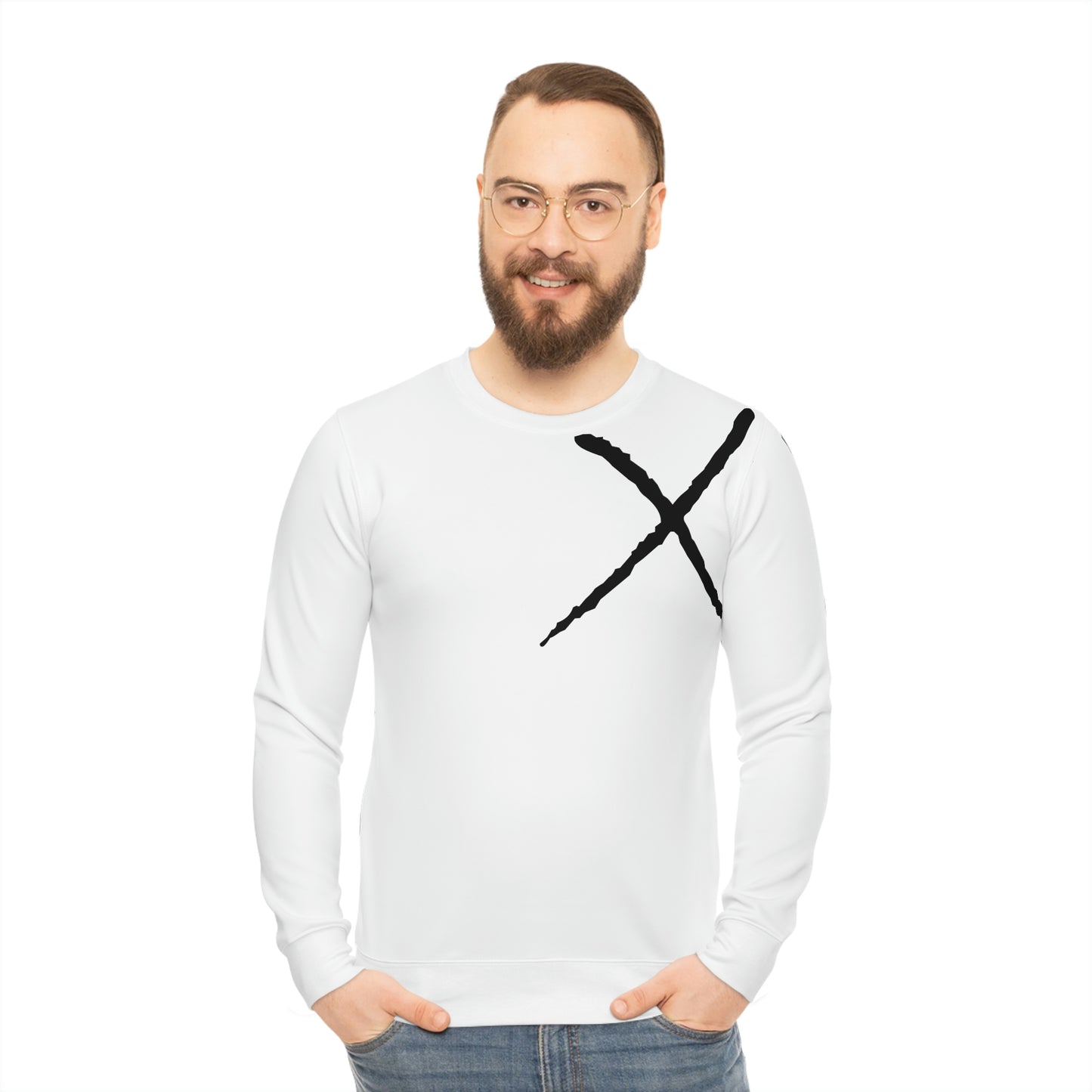 X Mark White Lightweight Sweatshirt (AOP)