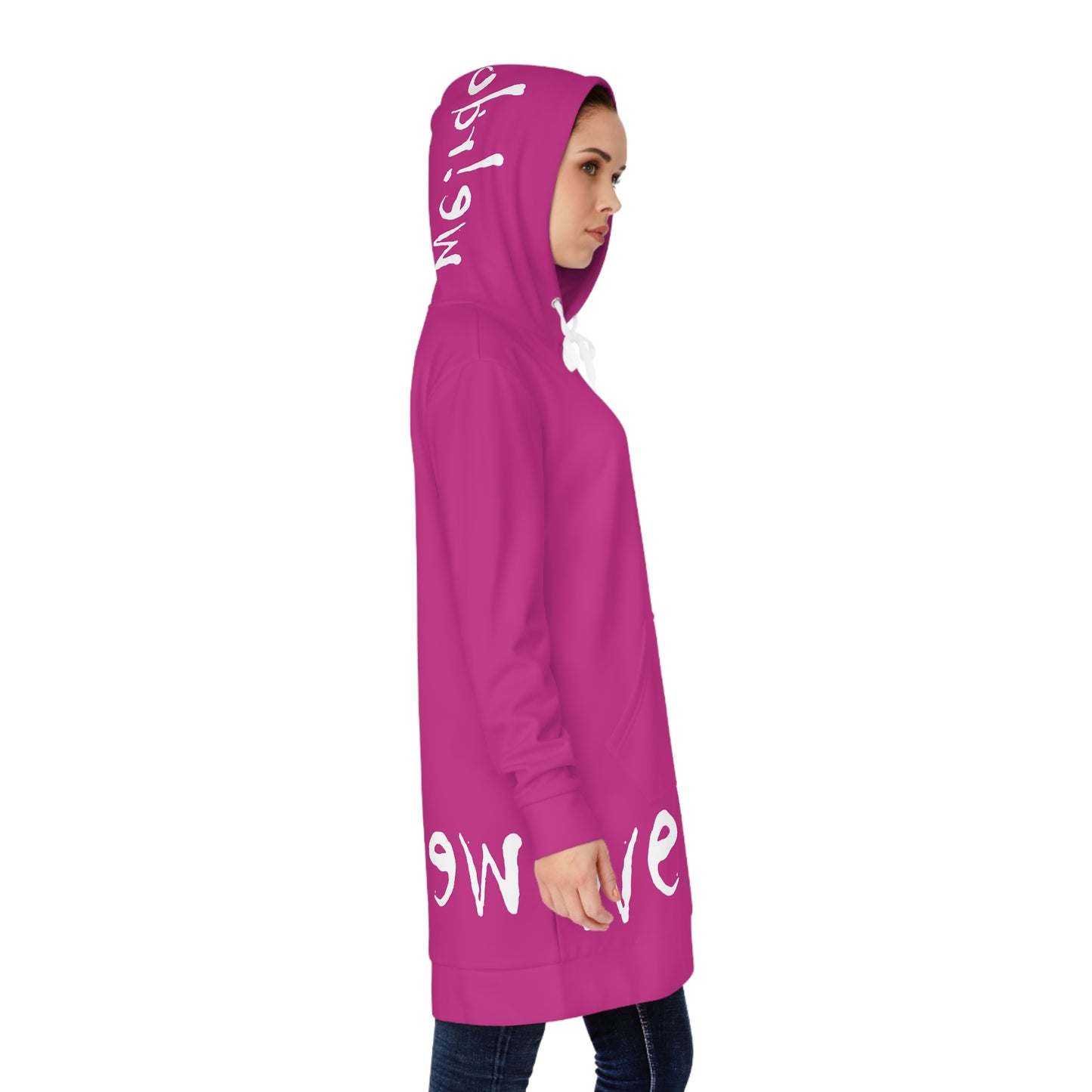 We!rdo Women's Pink Hoodie Dress (AOP)