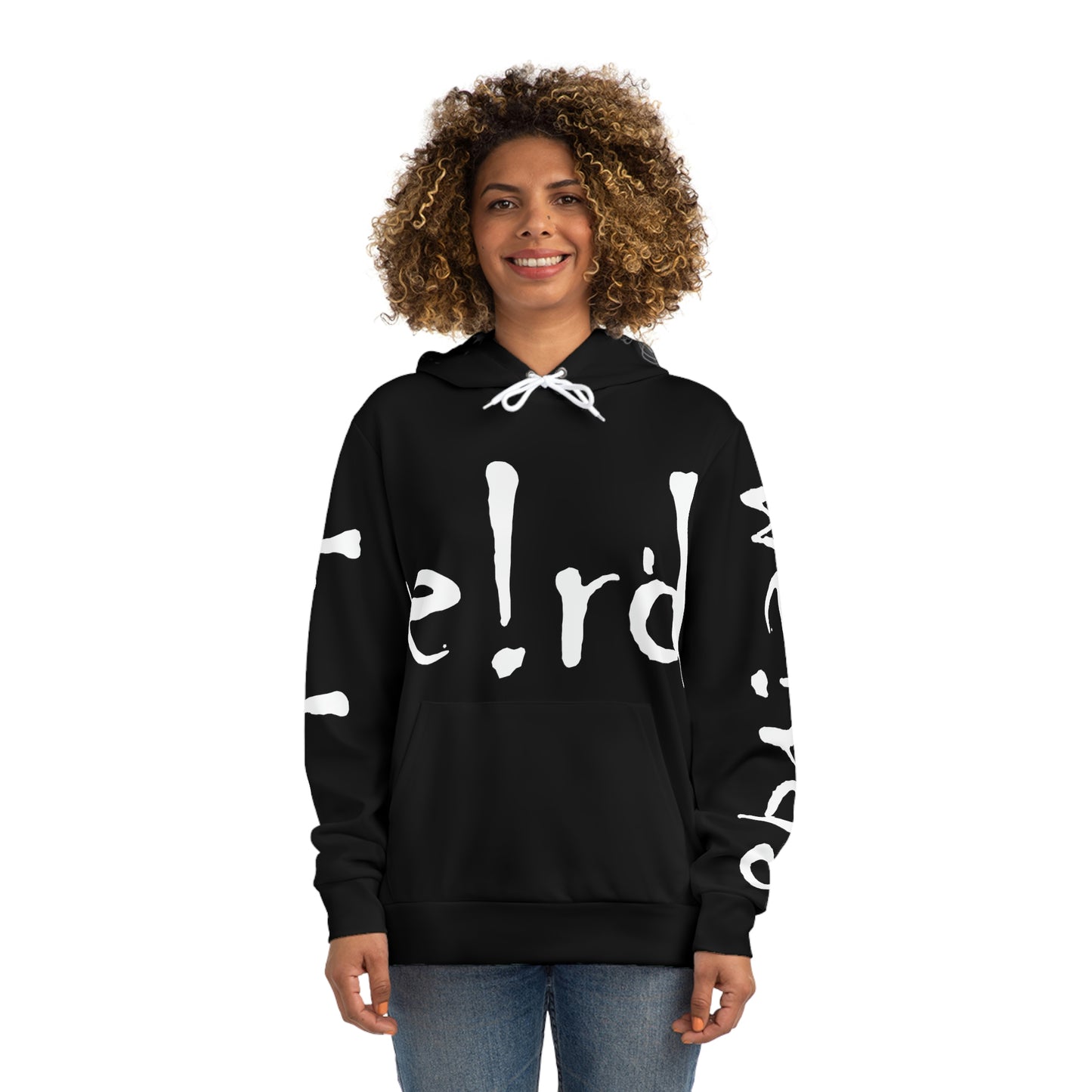 We!rdo Black AOP Fashion Hoodie