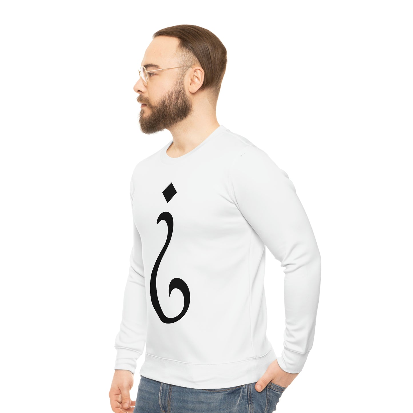 French Question White Lightweight Sweatshirt (AOP)