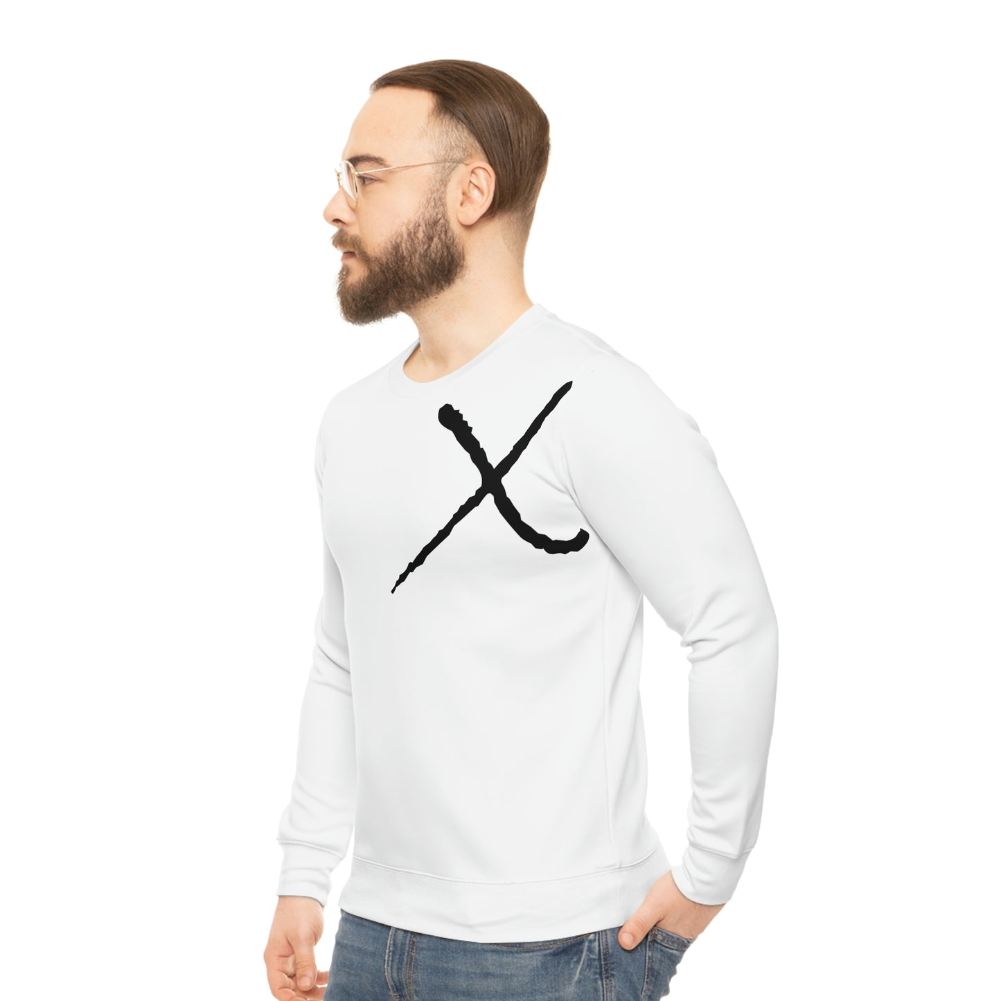 X Mark White Lightweight Sweatshirt (AOP)