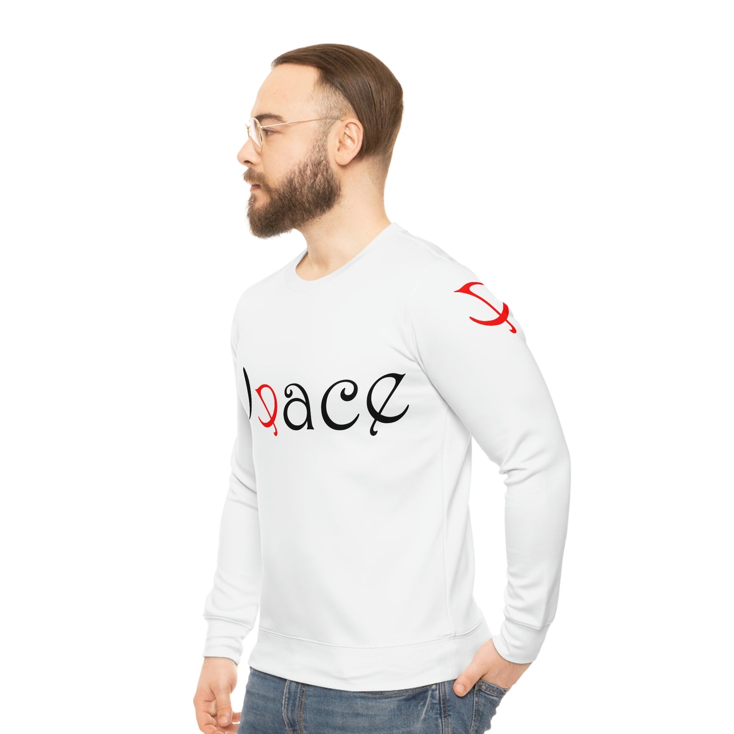 Peace White Lightweight Sweatshirt (AOP)