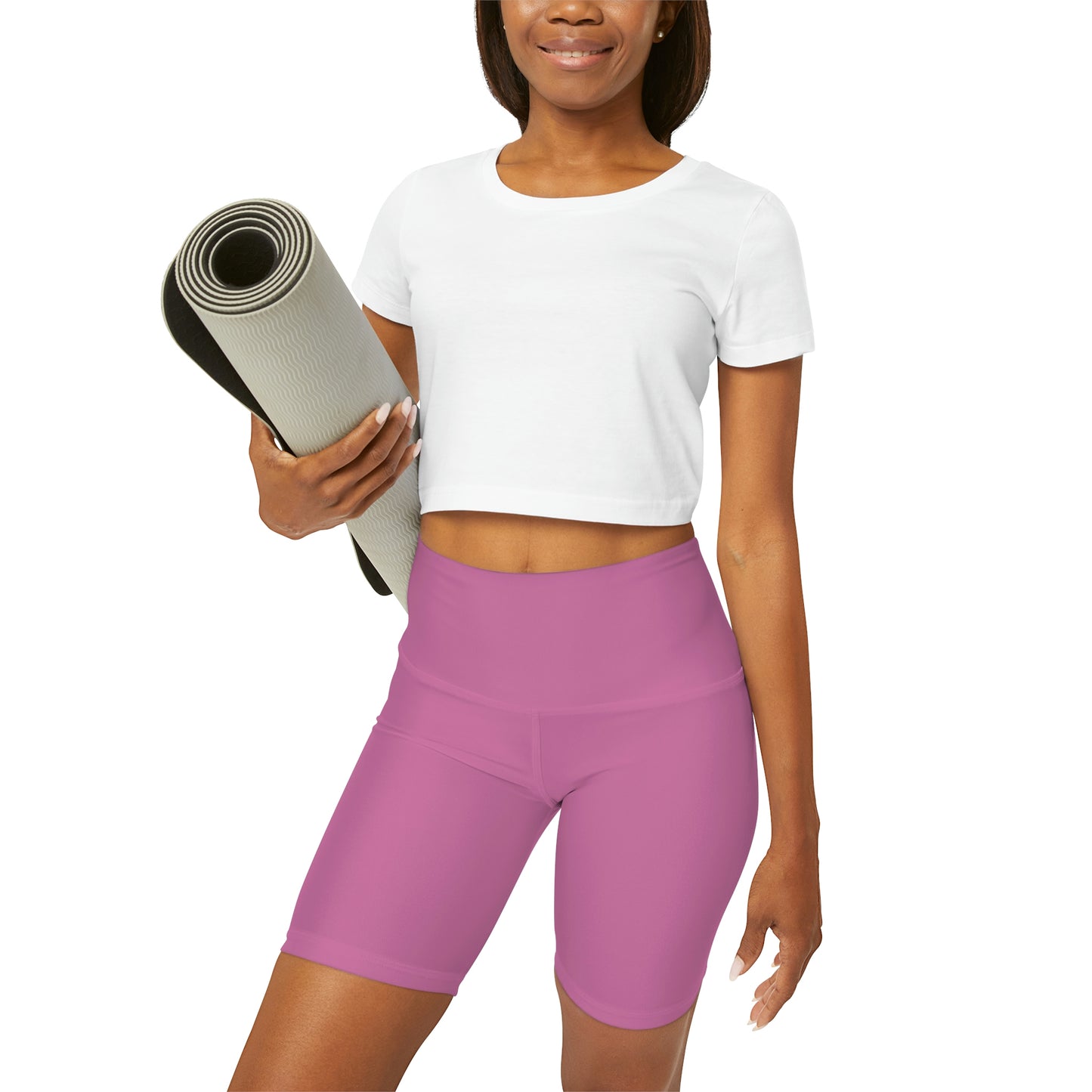 Chiller A Light Pink High Waisted Yoga Shorts