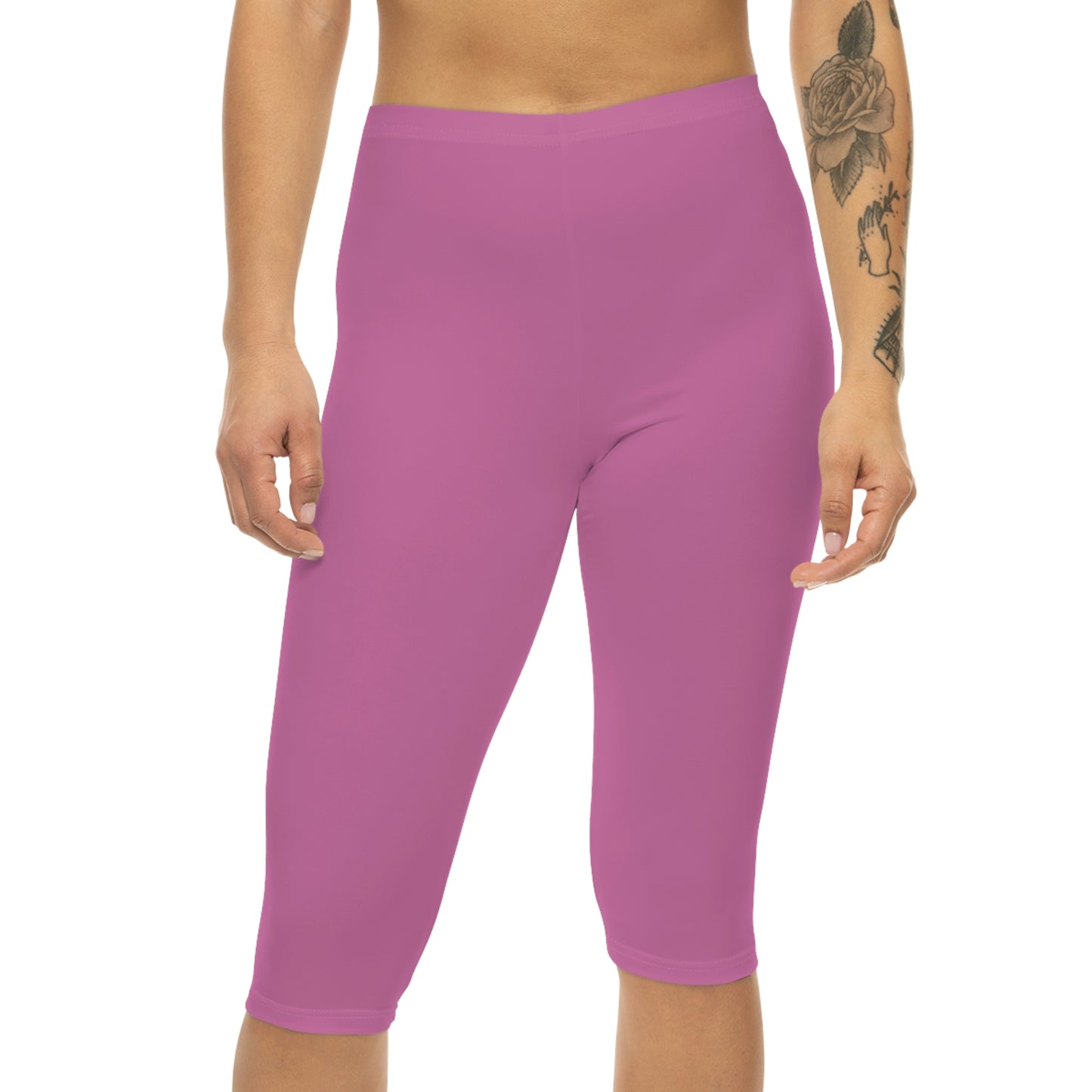 Chiller A Women’s Light Pink Capri Leggings (AOP)