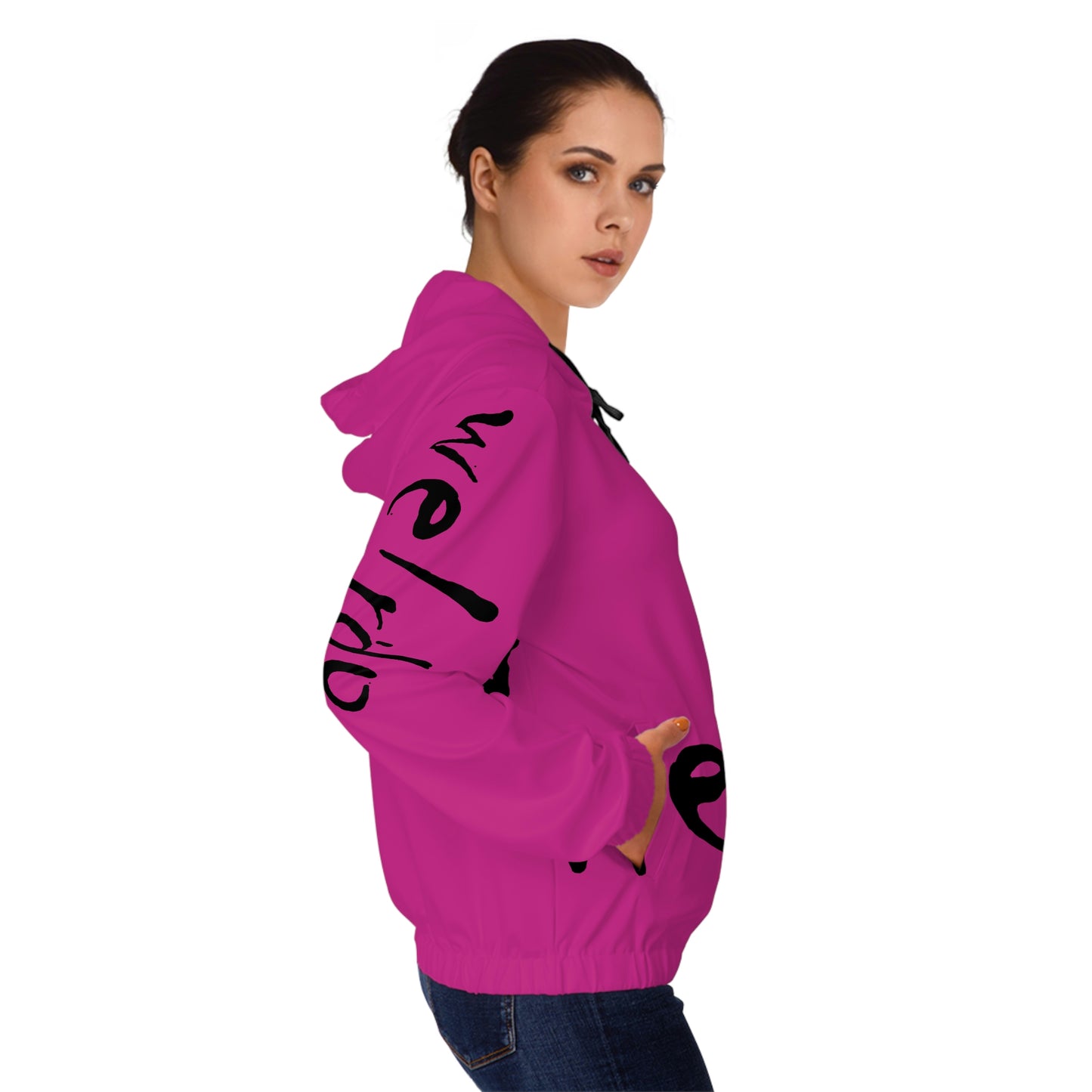 We!rdo Women’s Pink Full-Zip Hoodie (AOP)