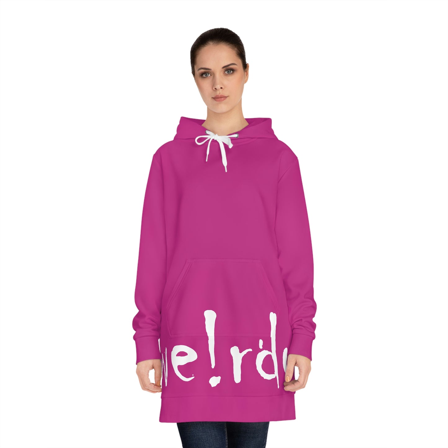 We!rdo Women's Pink Hoodie Dress (AOP)