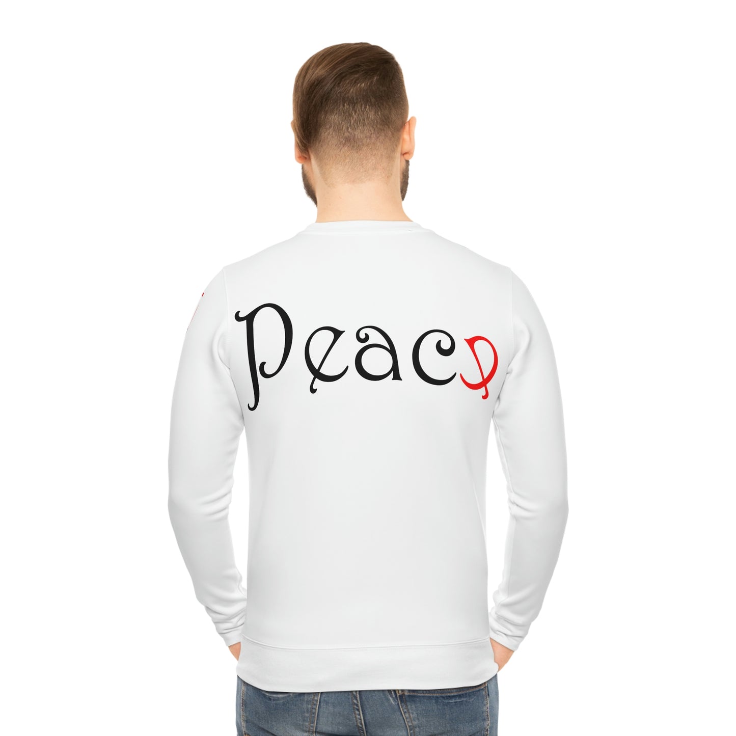 Peace White Lightweight Sweatshirt (AOP)