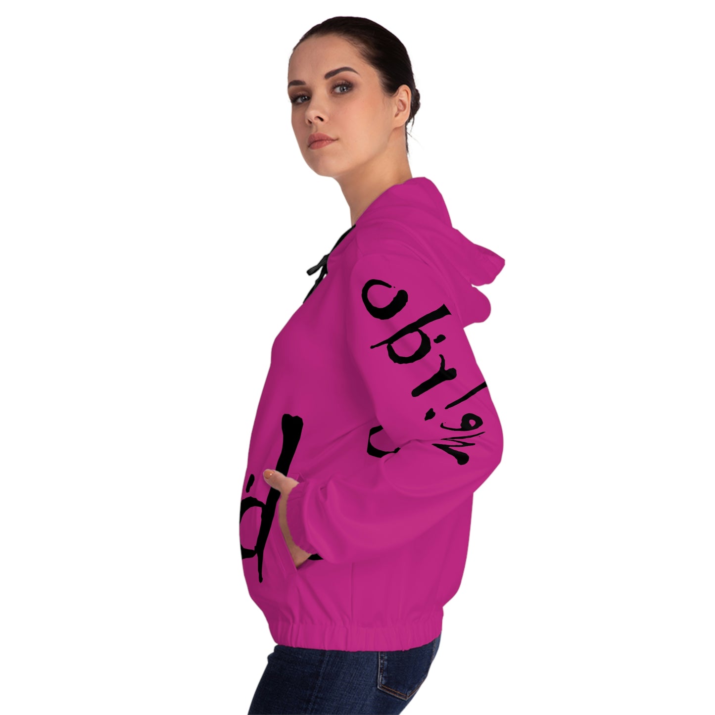 We!rdo Women’s Pink Full-Zip Hoodie (AOP)