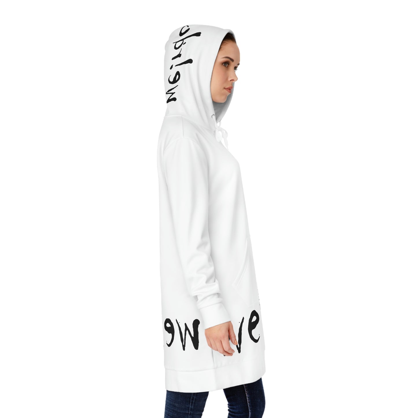 We!rdo Women's White Hoodie Dress (AOP)