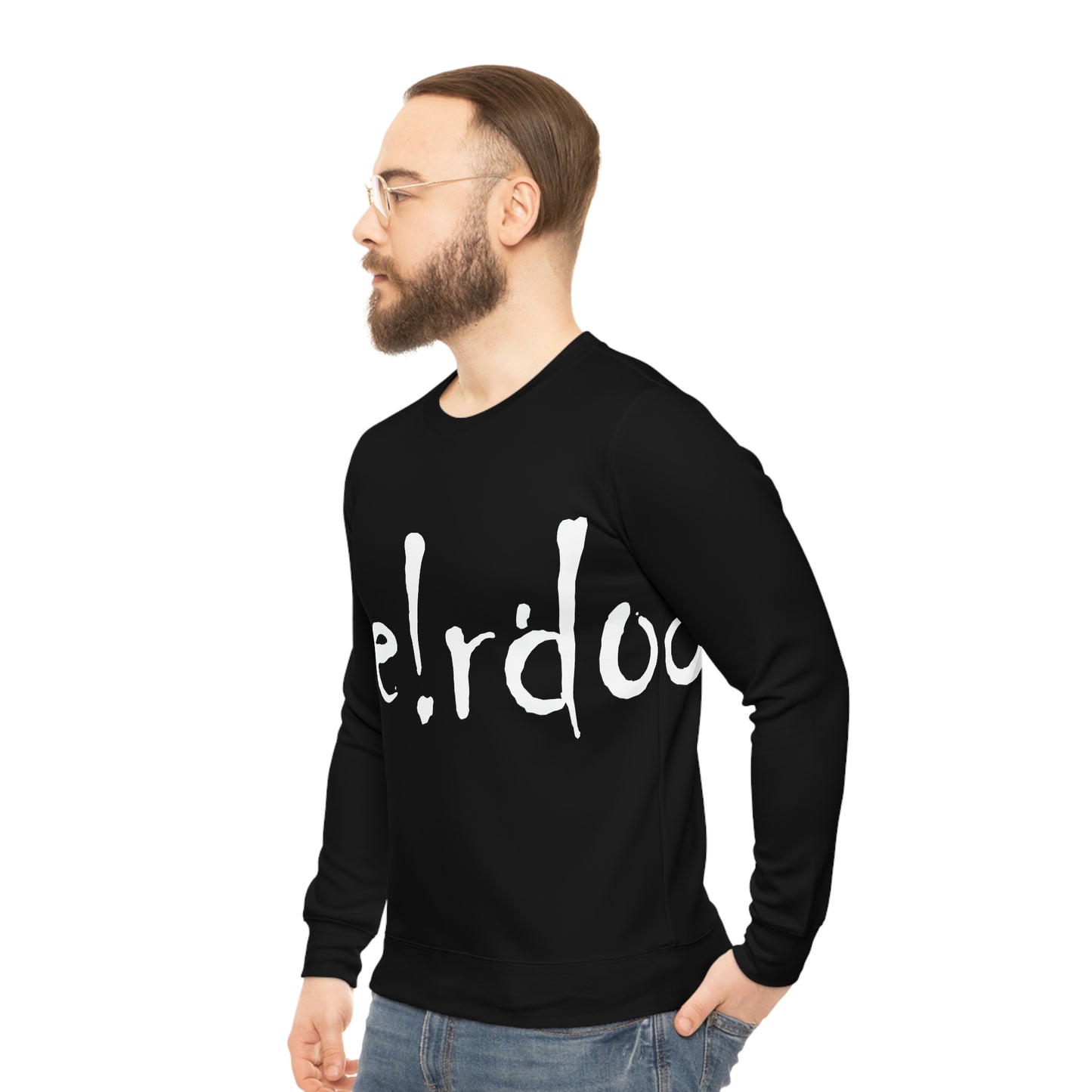 We!rdo Black Lightweight Sweatshirt (AOP)