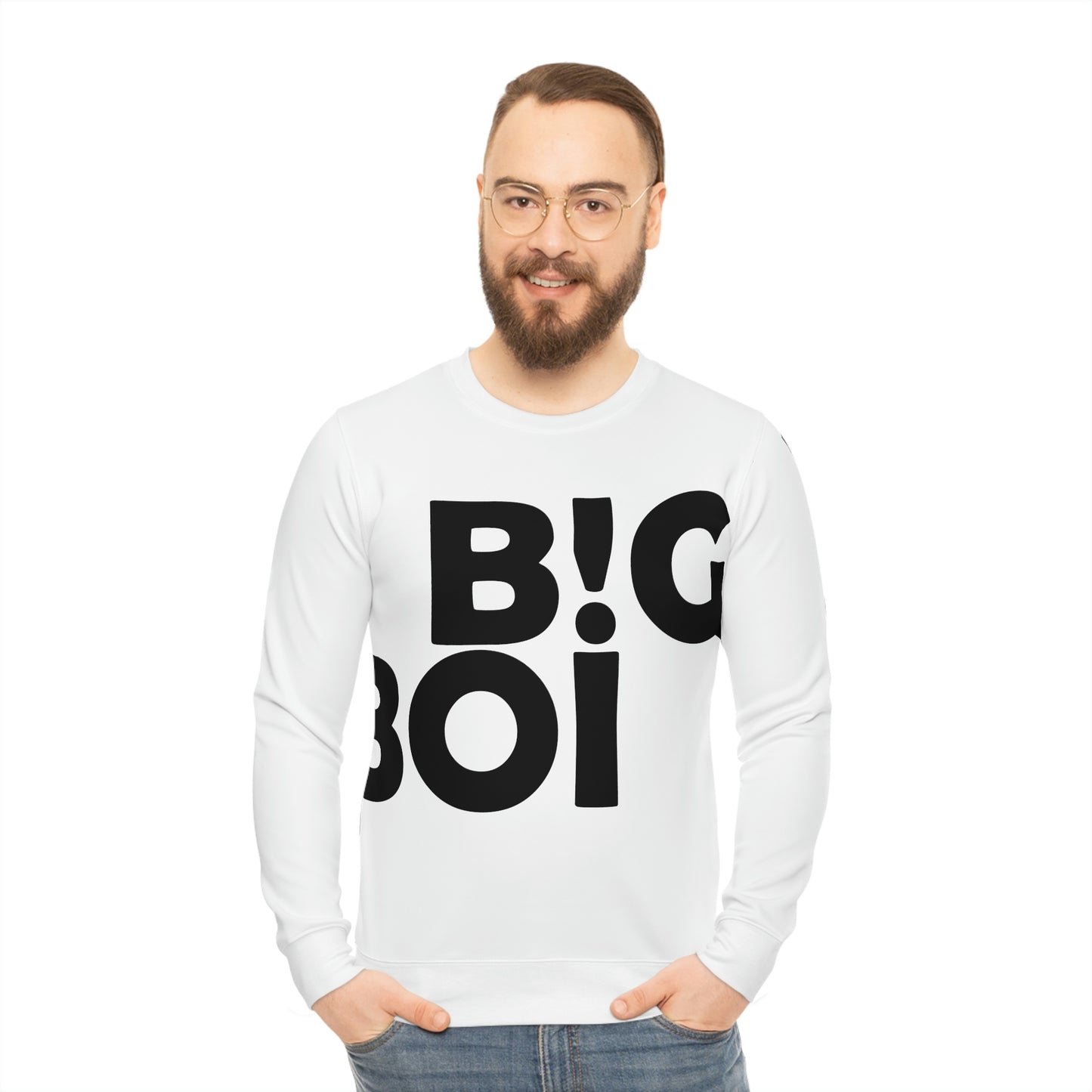 B!G BOI White Lightweight Sweatshirt (AOP)