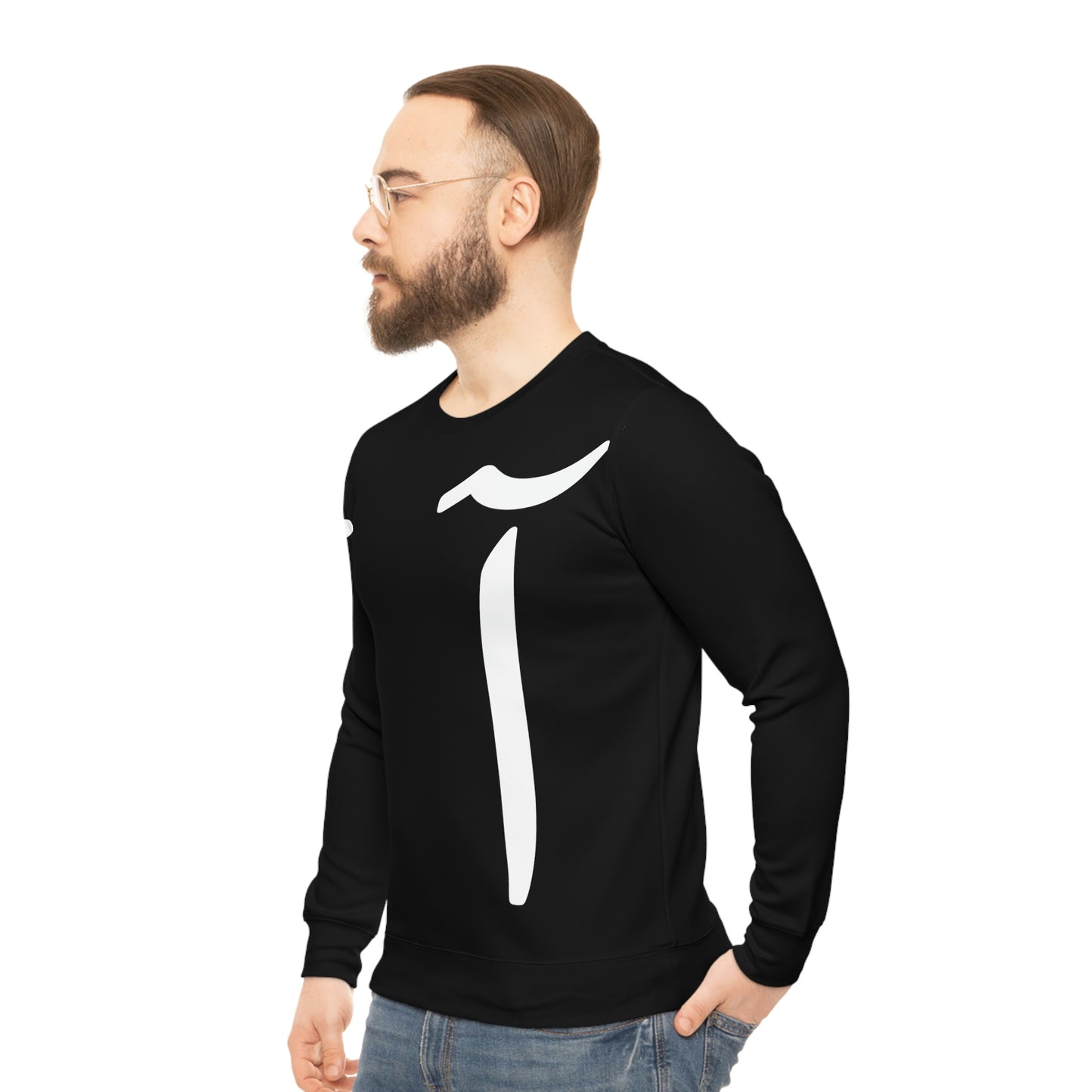 Alif Black Lightweight Sweatshirt (AOP)