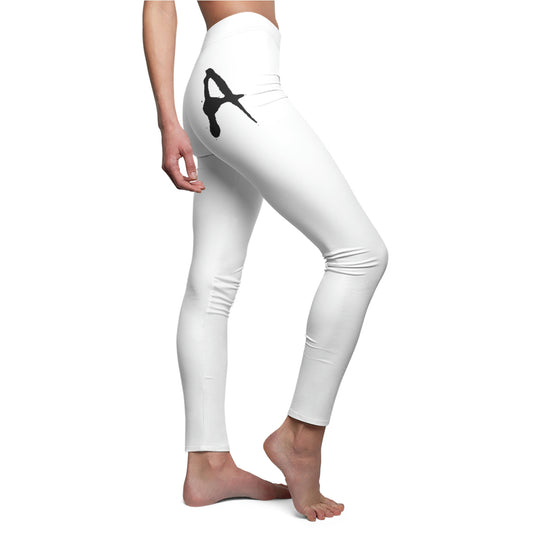 Chiller A Women's White Cut & Sew Casual Leggings