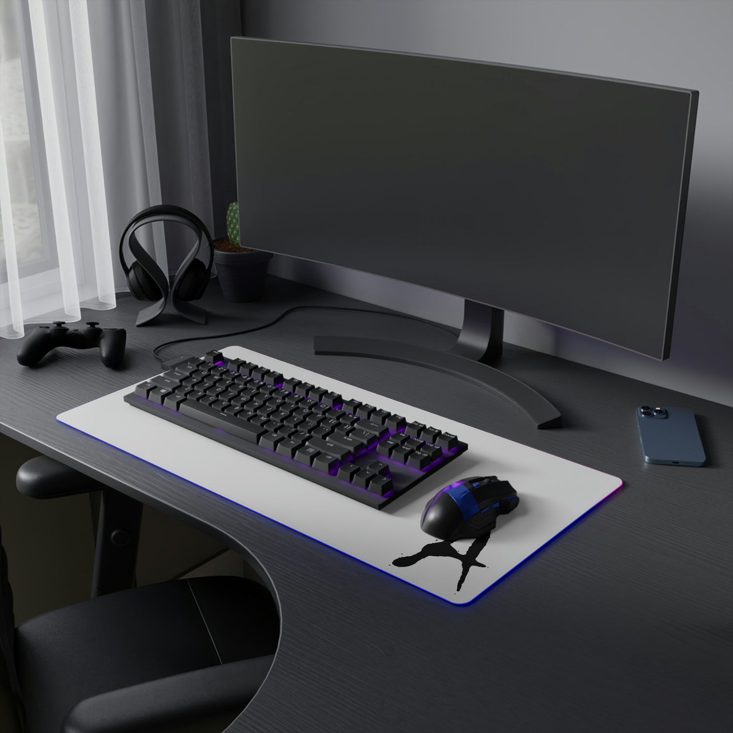 Chiller A White LED Gaming Mouse Pad