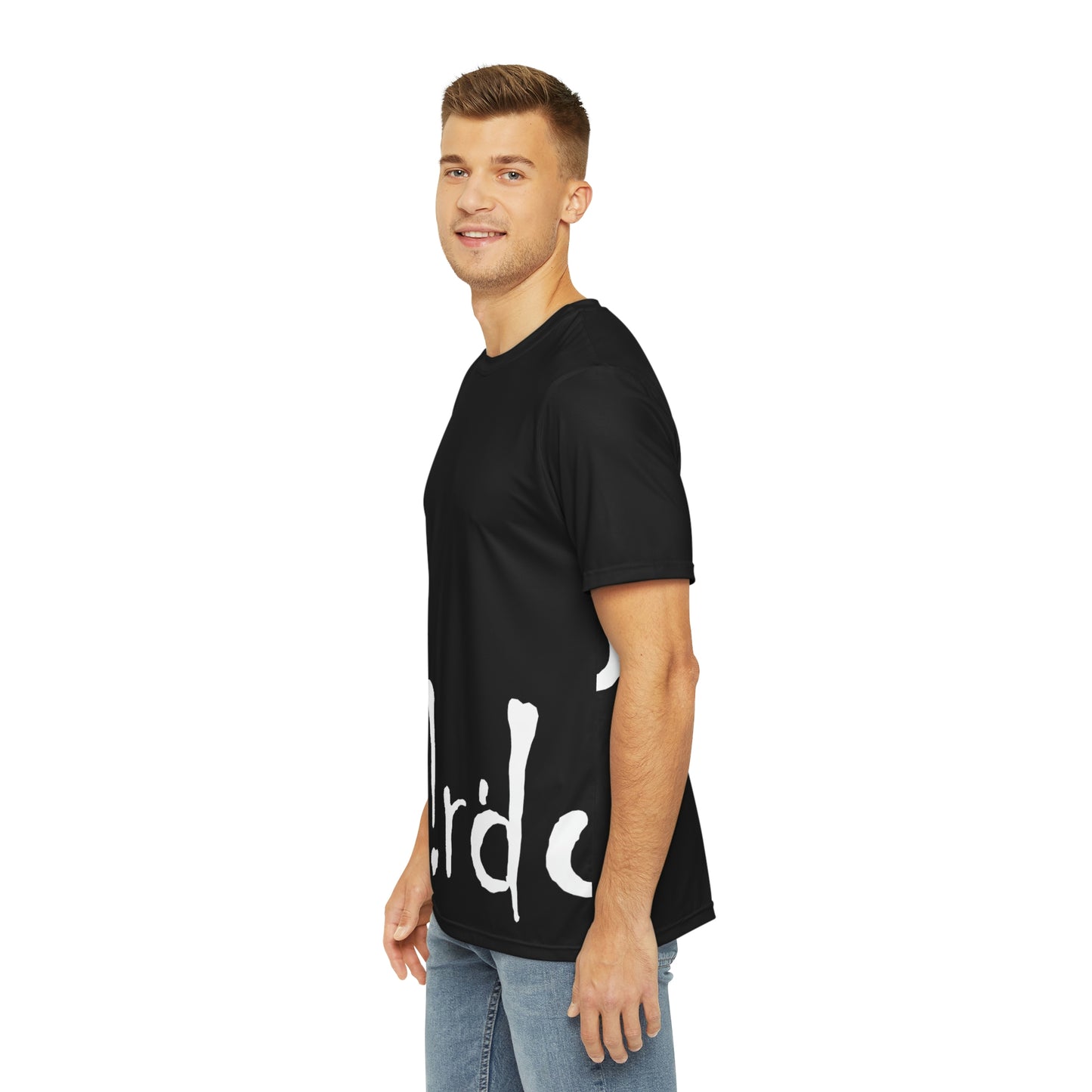 We!rdo Men's Black Polyester Tee (AOP)