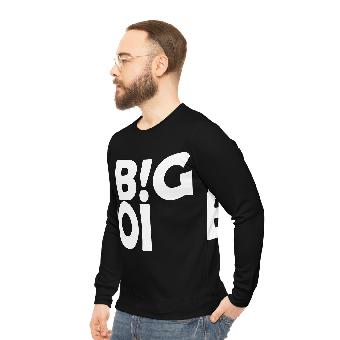 B!G BOI Black Lightweight Sweatshirt (AOP)