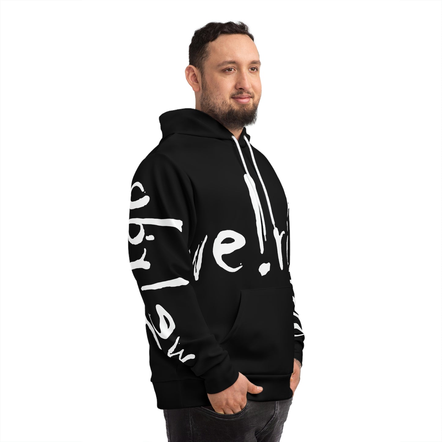 We!rdo Black AOP Fashion Hoodie