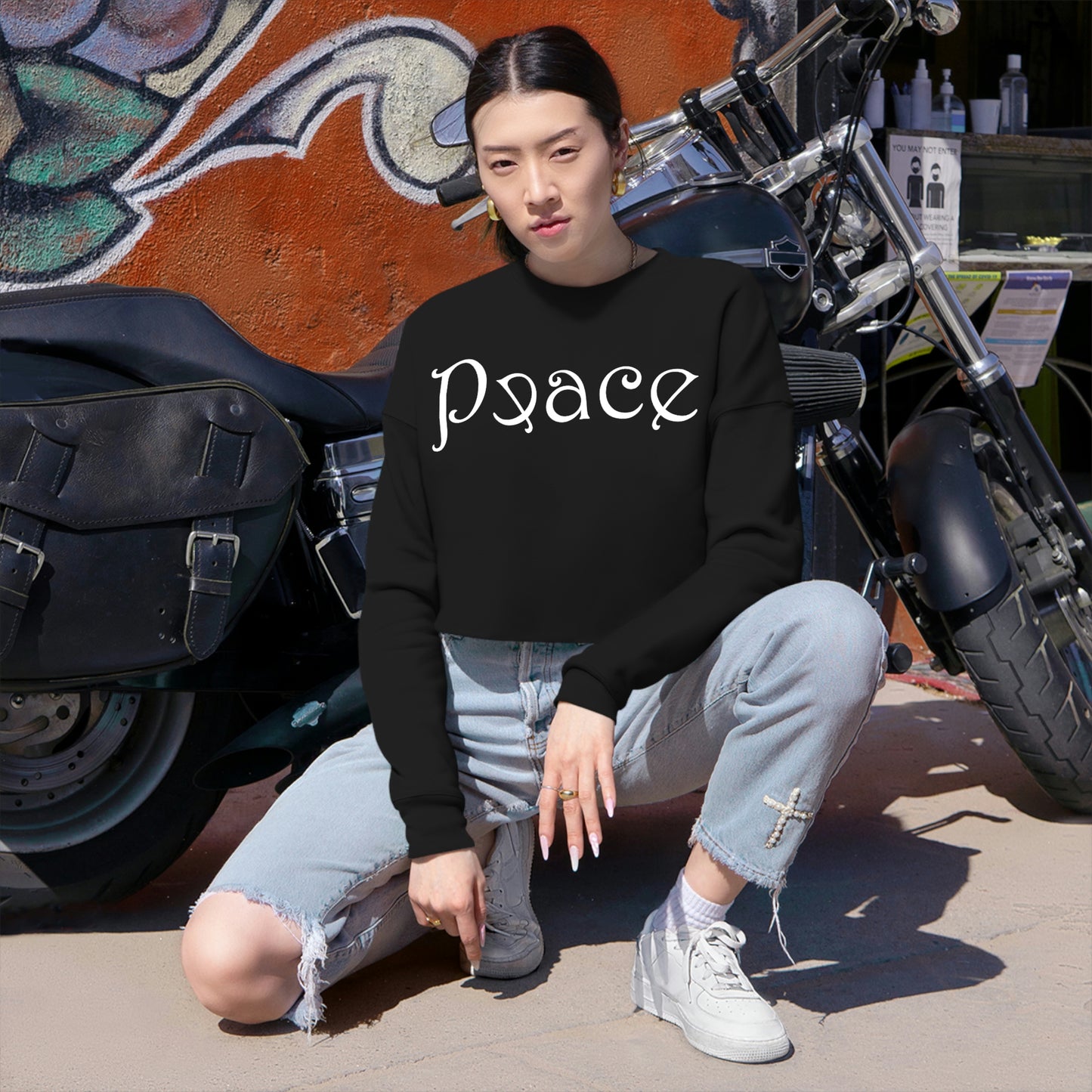 Peace Women's Cropped Sweatshirt