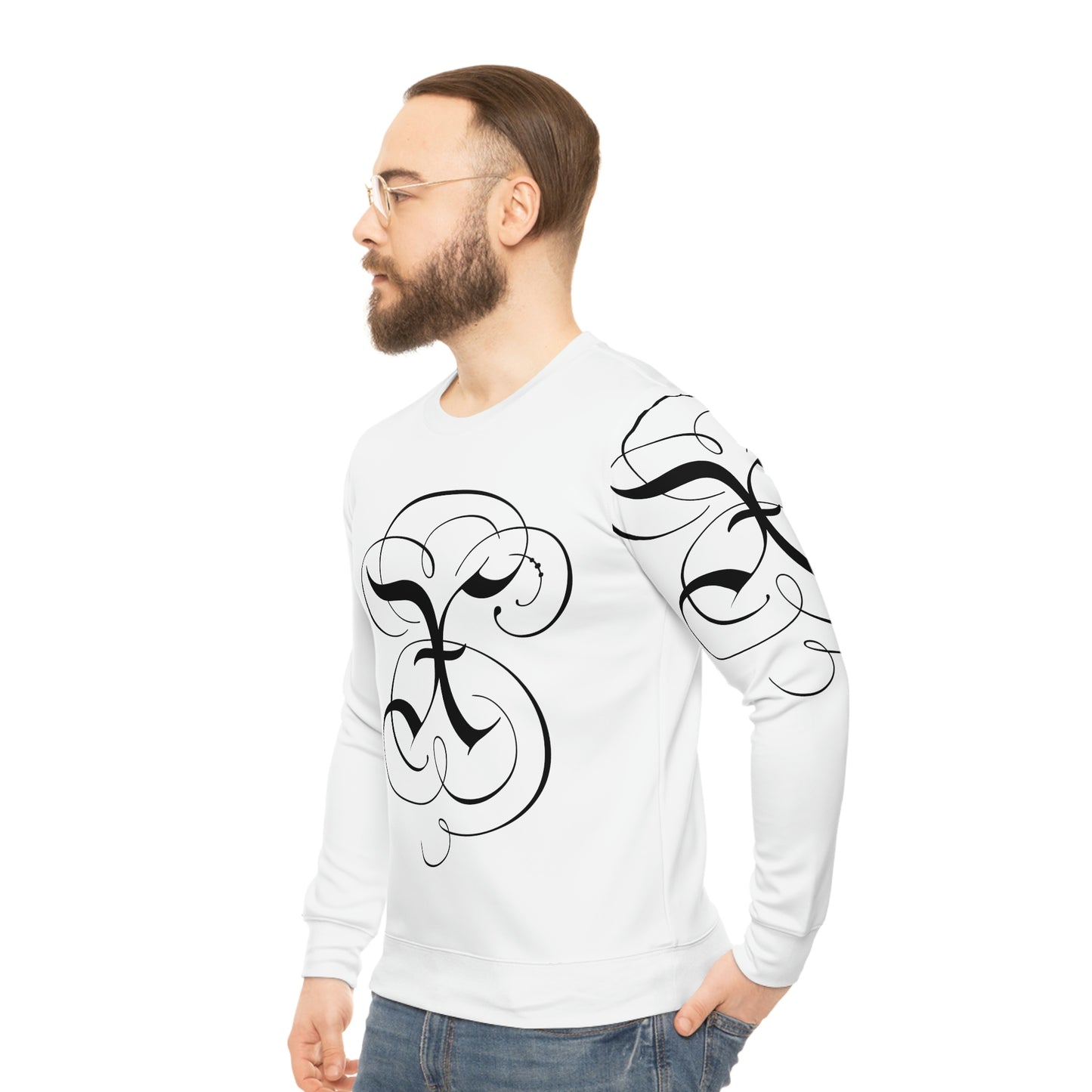 X Wave White Lightweight Sweatshirt (AOP)