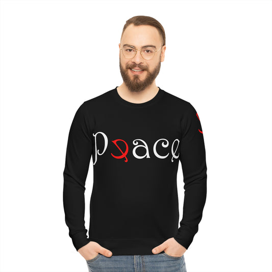 Peace Black Lightweight Sweatshirt (AOP)