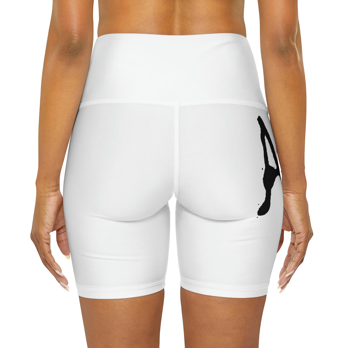 Chiller A White High Waisted Yoga Shorts