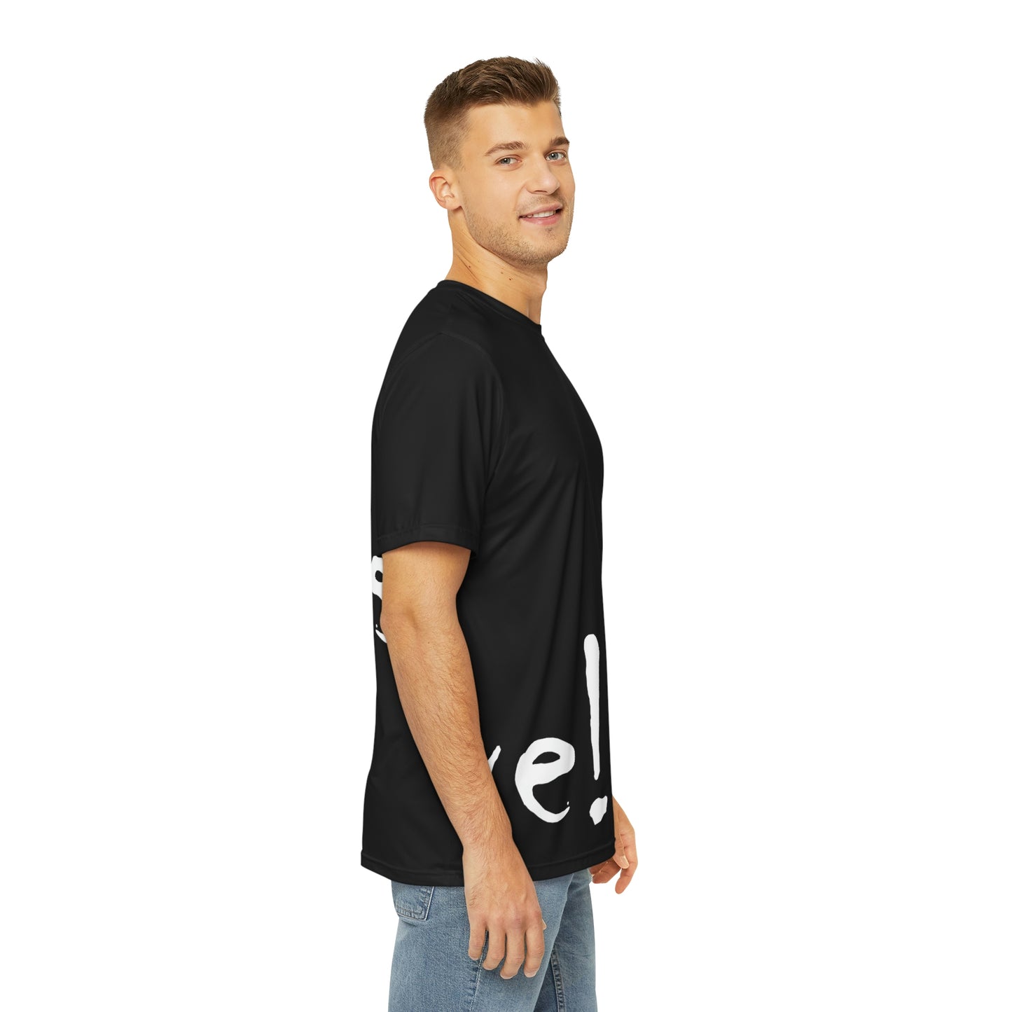 We!rdo Men's Black Polyester Tee (AOP)