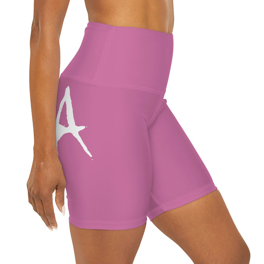 Chiller A Light Pink High Waisted Yoga Shorts