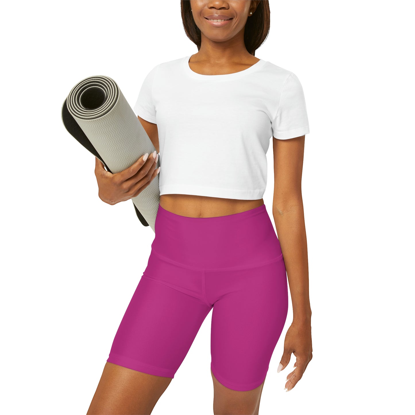 Chiller A Pink High Waisted Yoga Shorts