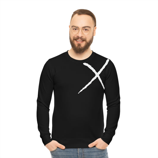 X Mark Black Lightweight Sweatshirt (AOP)