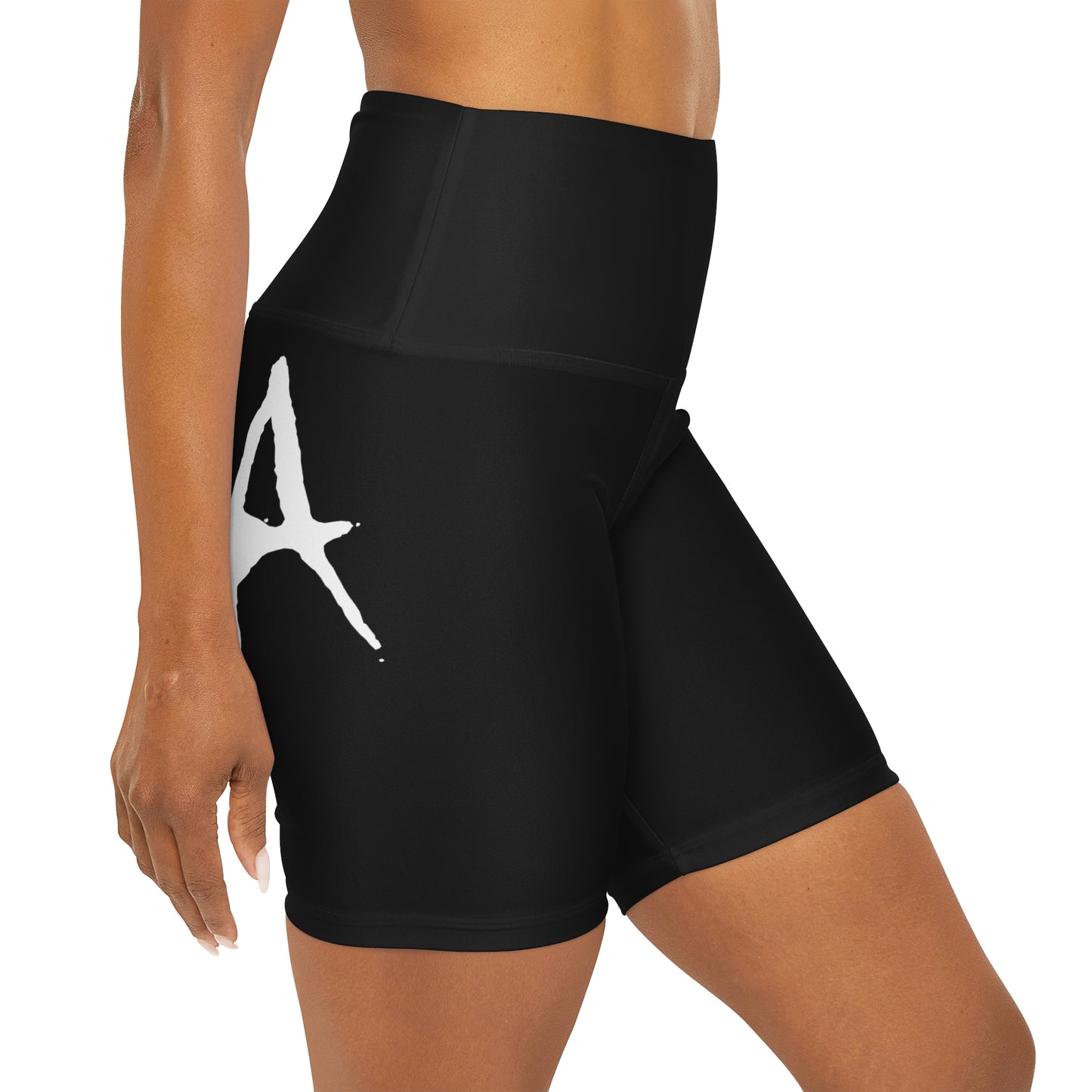 Chiller A Black High Waisted Yoga Shorts