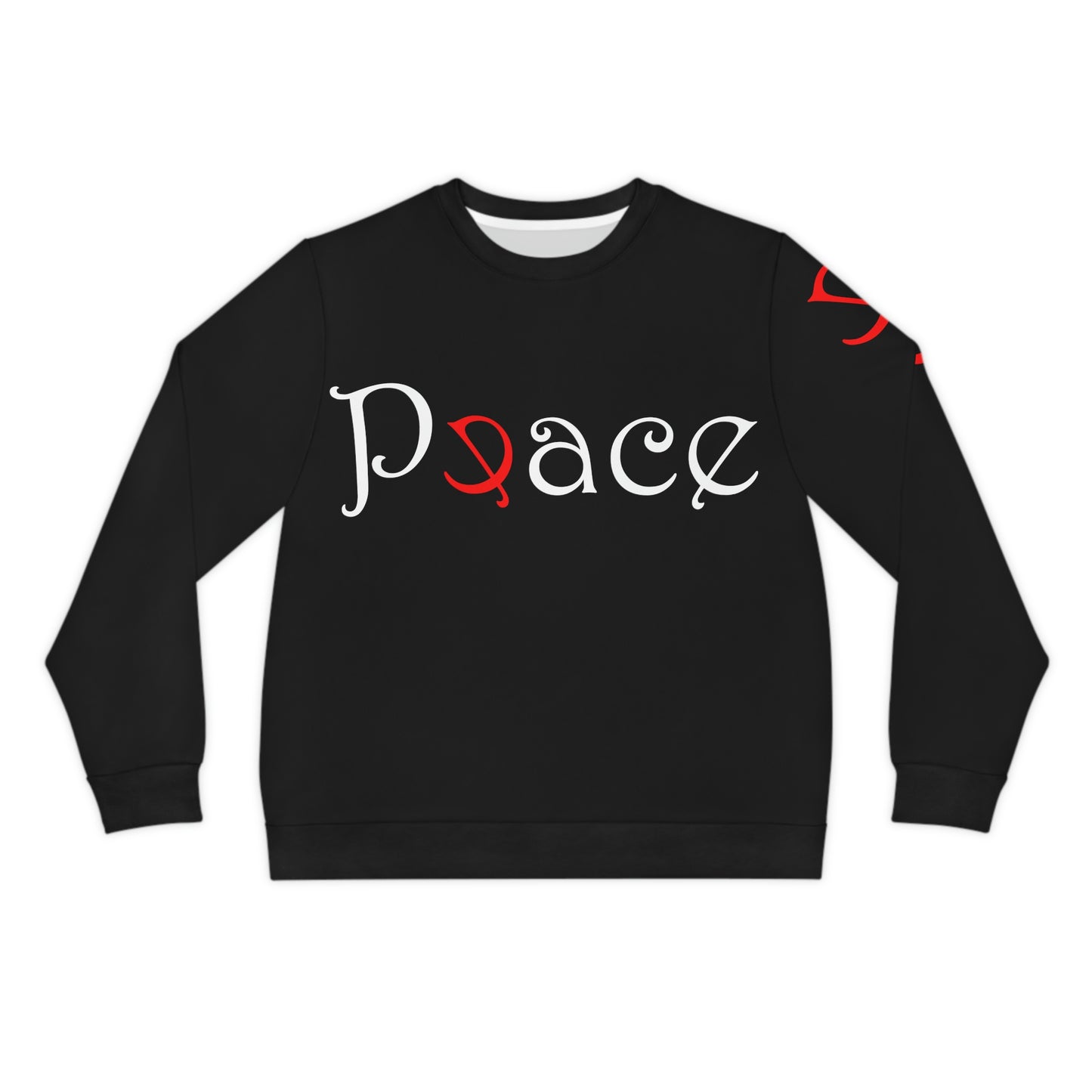 Peace Black Lightweight Sweatshirt (AOP)