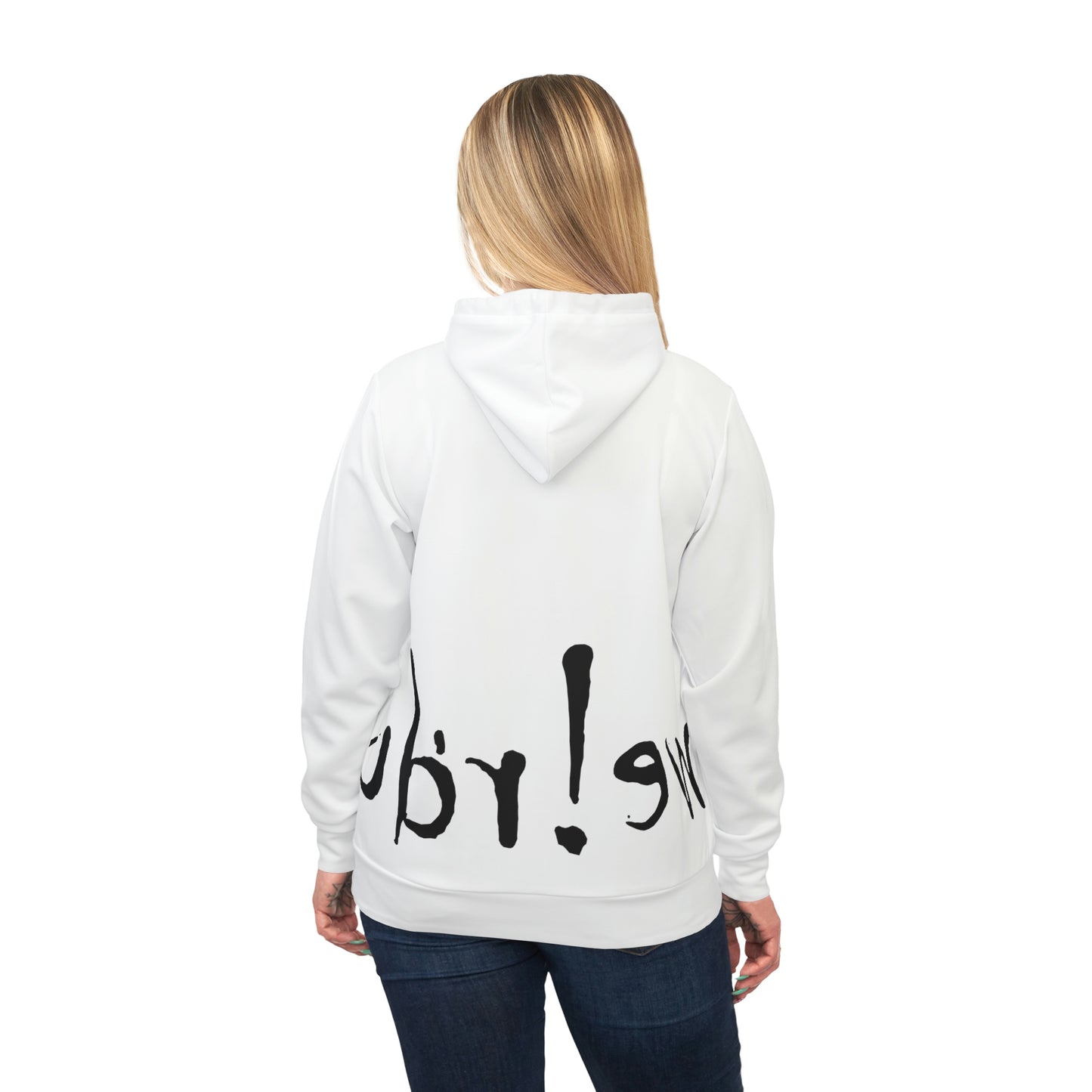 We!rdo White Athletic Hoodie (AOP)