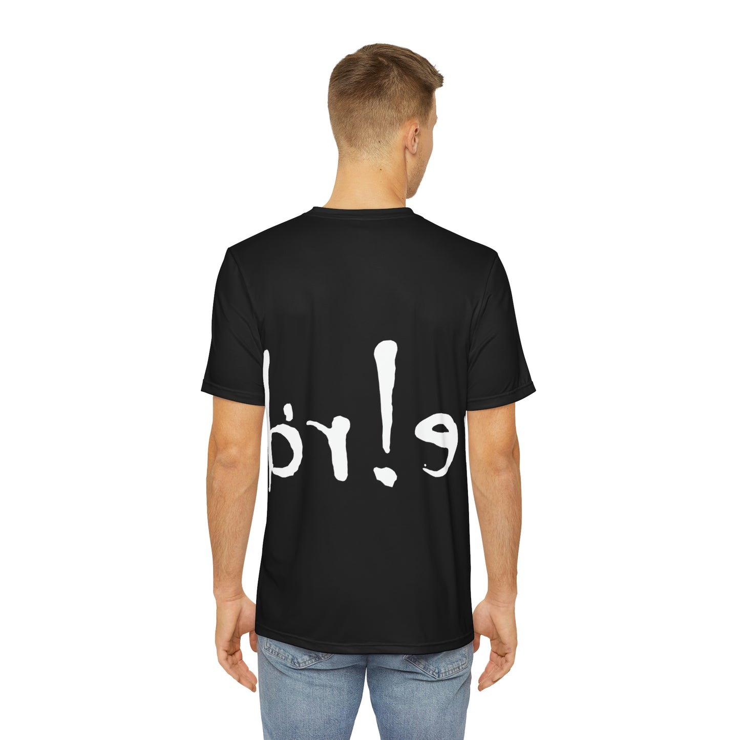 We!rdo Men's Black Polyester Tee (AOP)