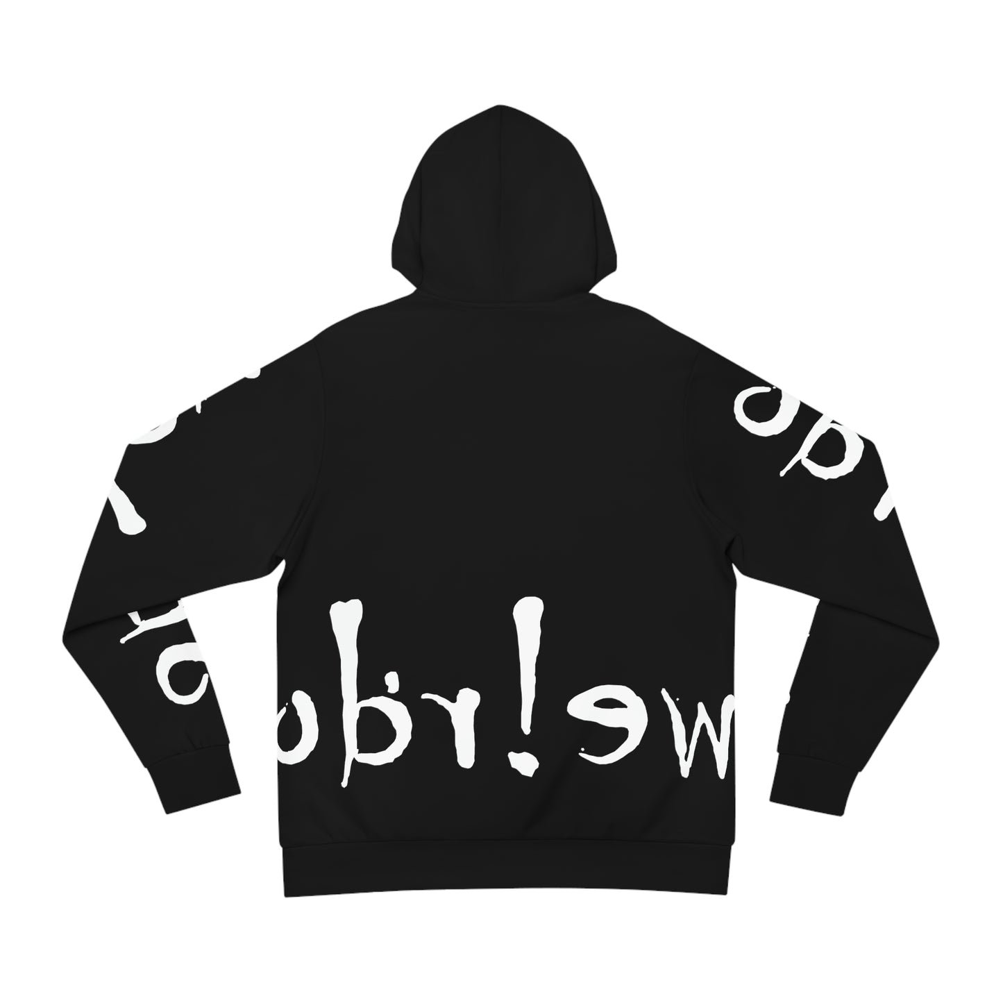 We!rdo Black AOP Fashion Hoodie