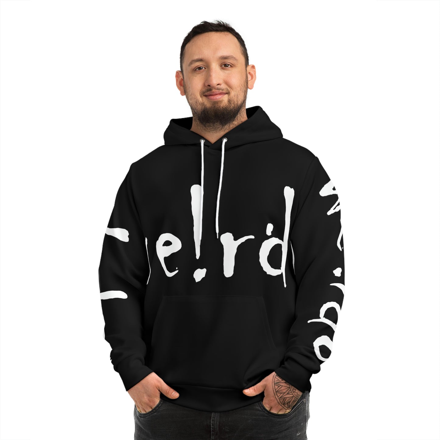 We!rdo Black AOP Fashion Hoodie