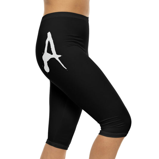 Chiller A Women’s Black Capri Leggings (AOP)