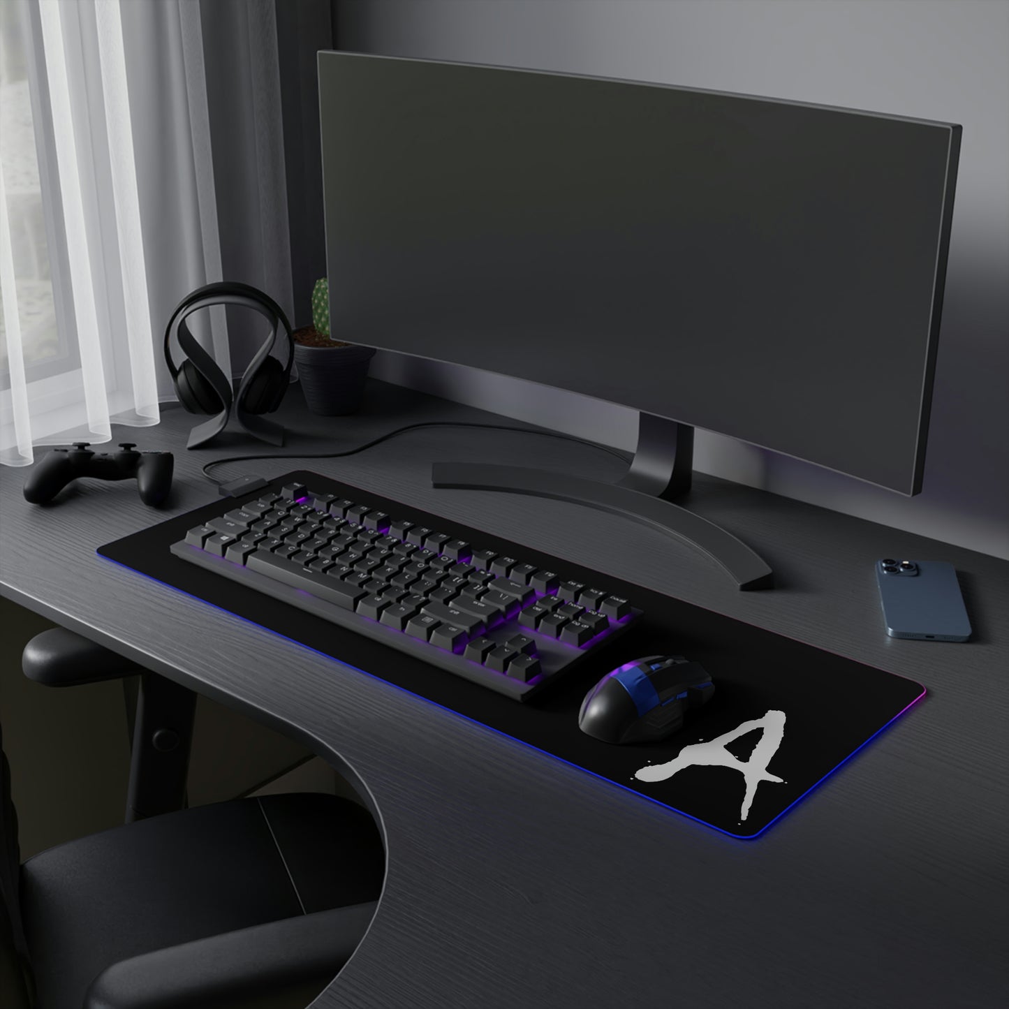 Chiller A Black LED Gaming Mouse Pad