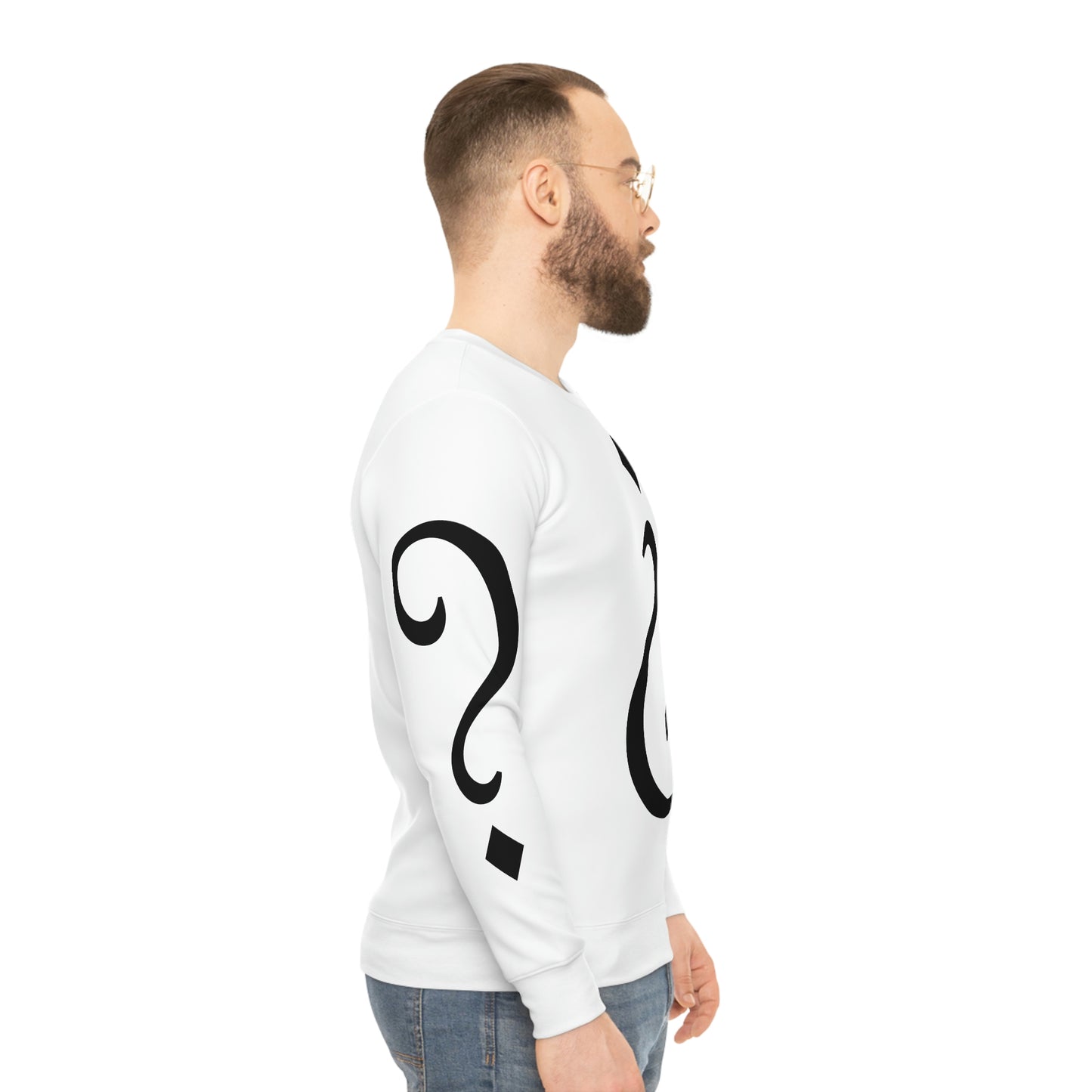 French Question White Lightweight Sweatshirt (AOP)