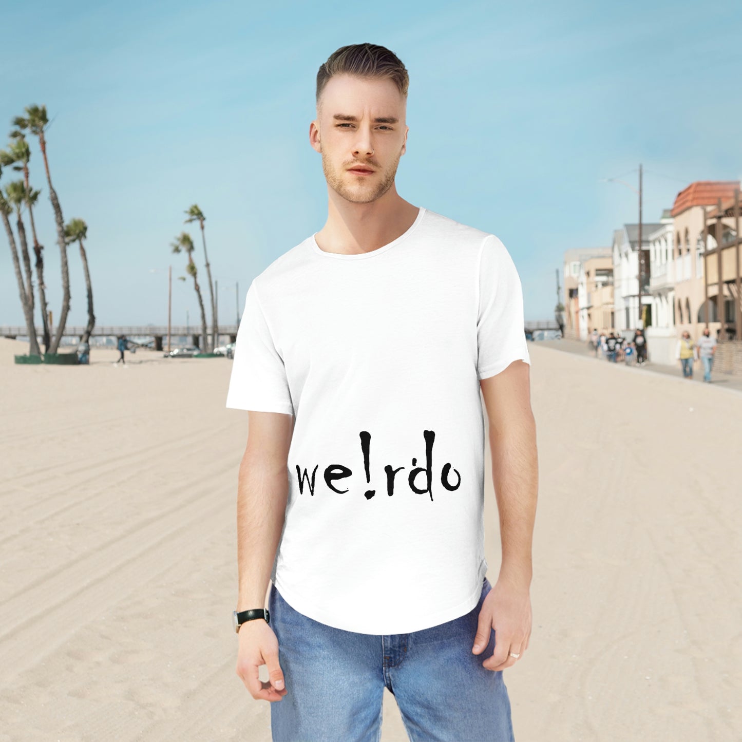 We!rdo Men's Jersey Curved Hem Tee