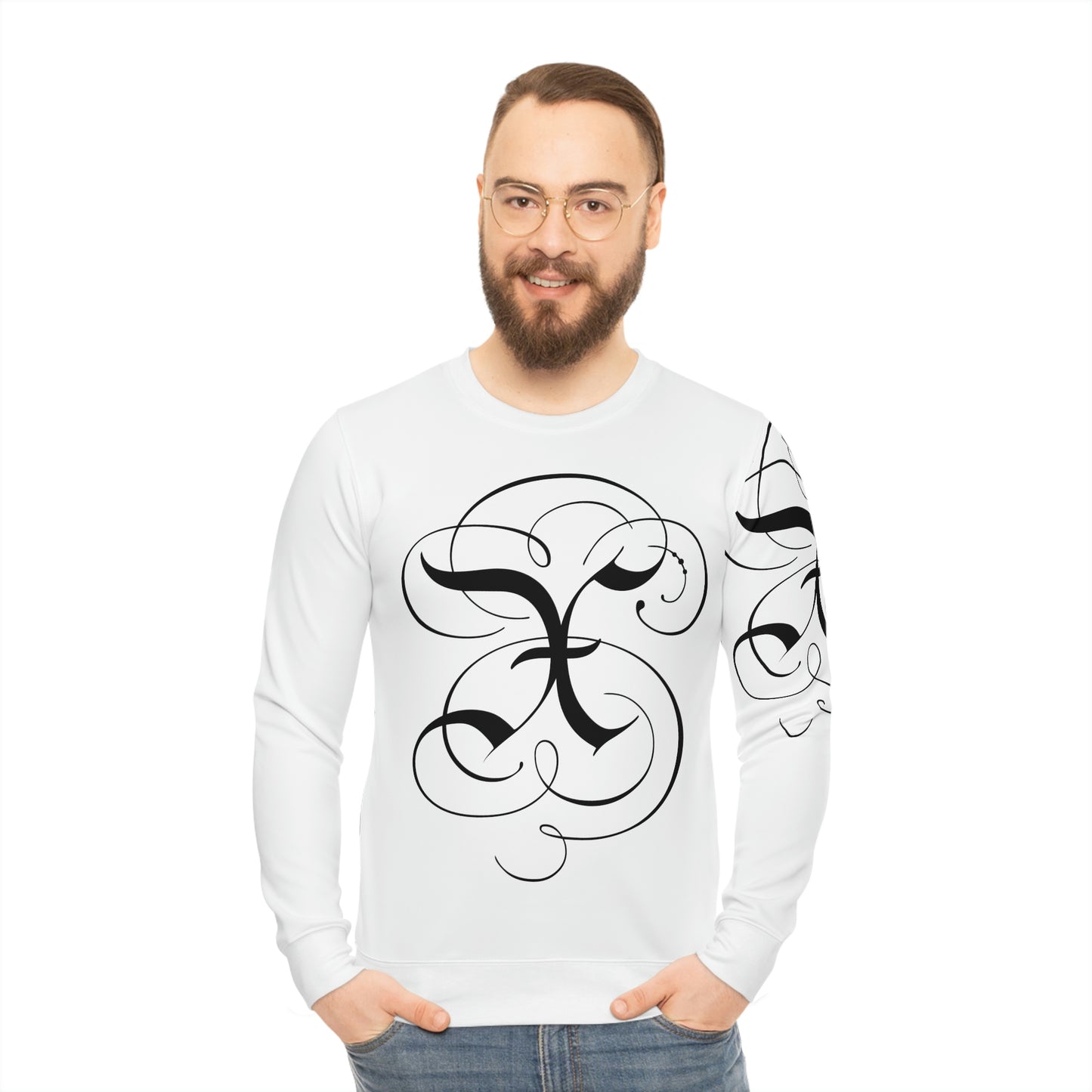 X Wave White Lightweight Sweatshirt (AOP)