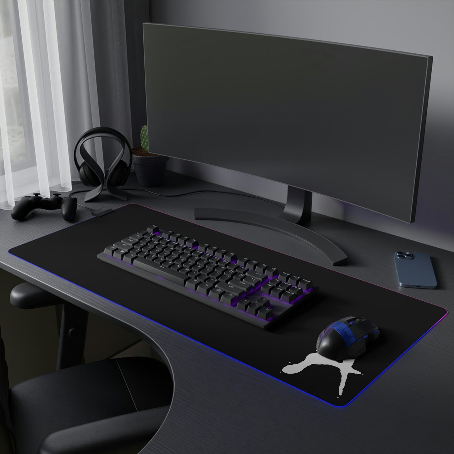 Chiller A Black LED Gaming Mouse Pad