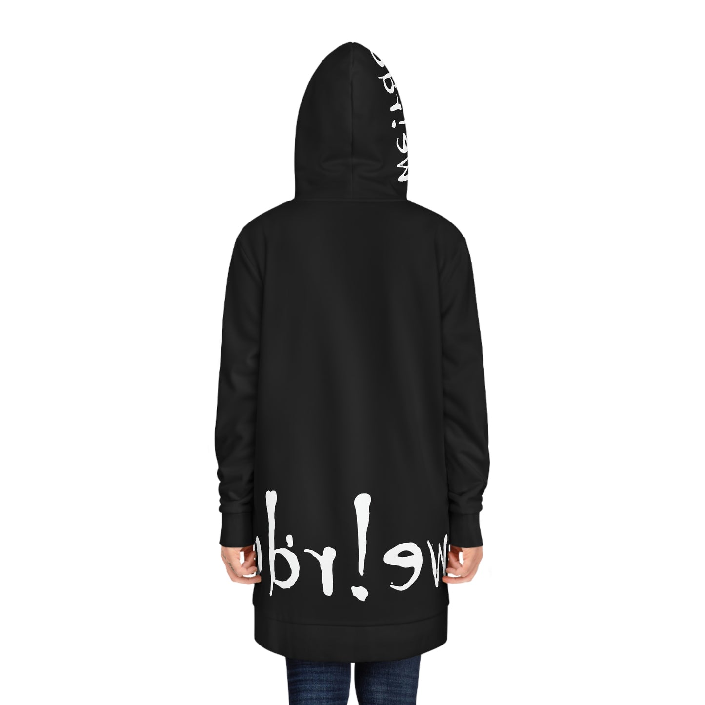 We!rdo Women's Black Hoodie Dress (AOP)