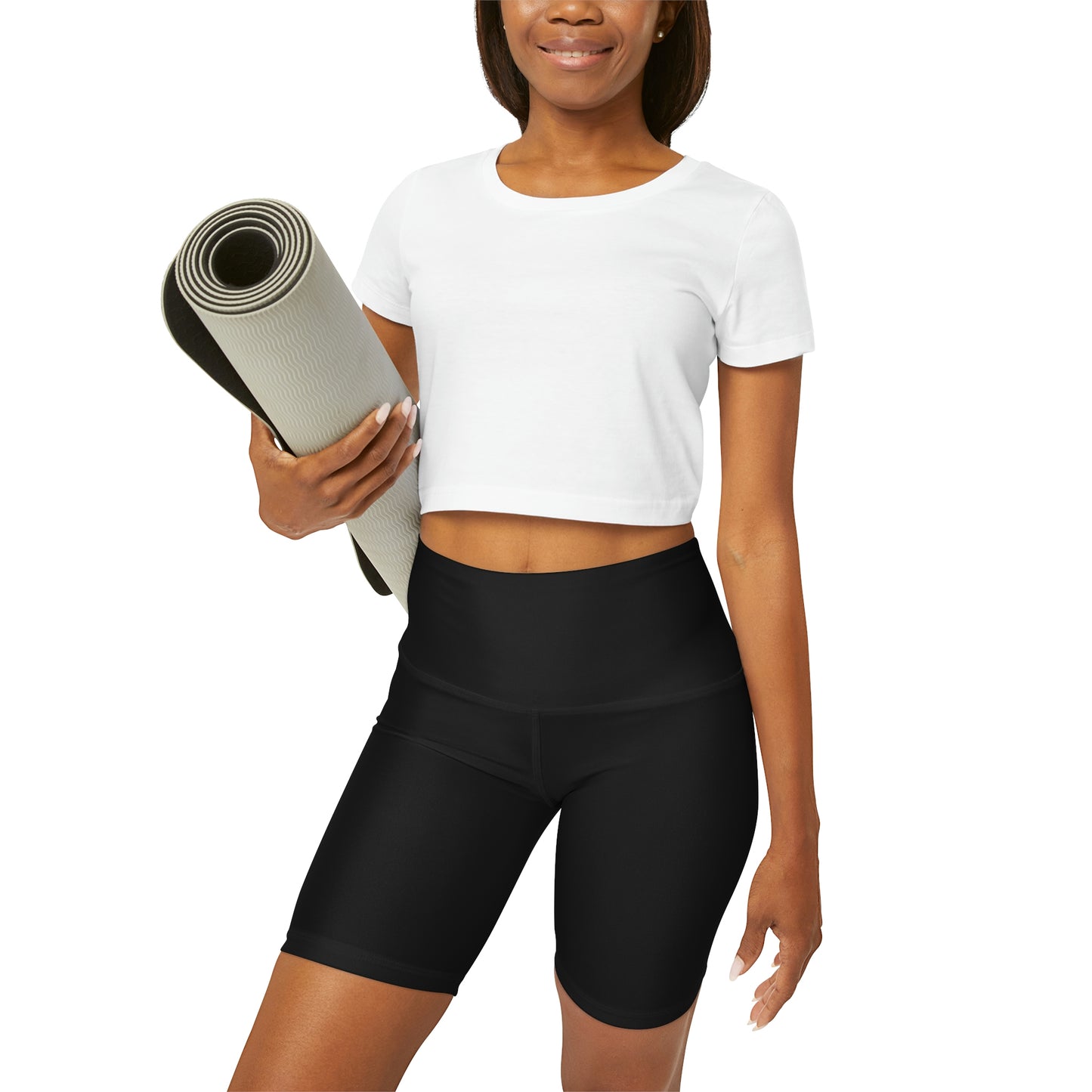 Chiller A Black High Waisted Yoga Shorts