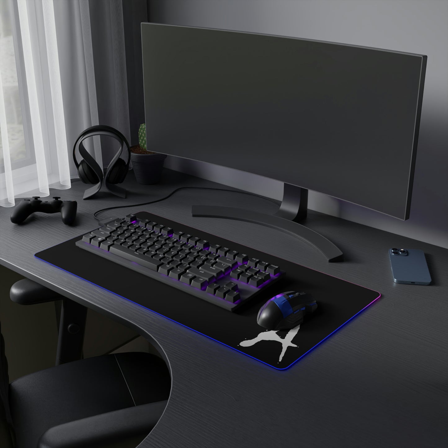 Chiller A Black LED Gaming Mouse Pad