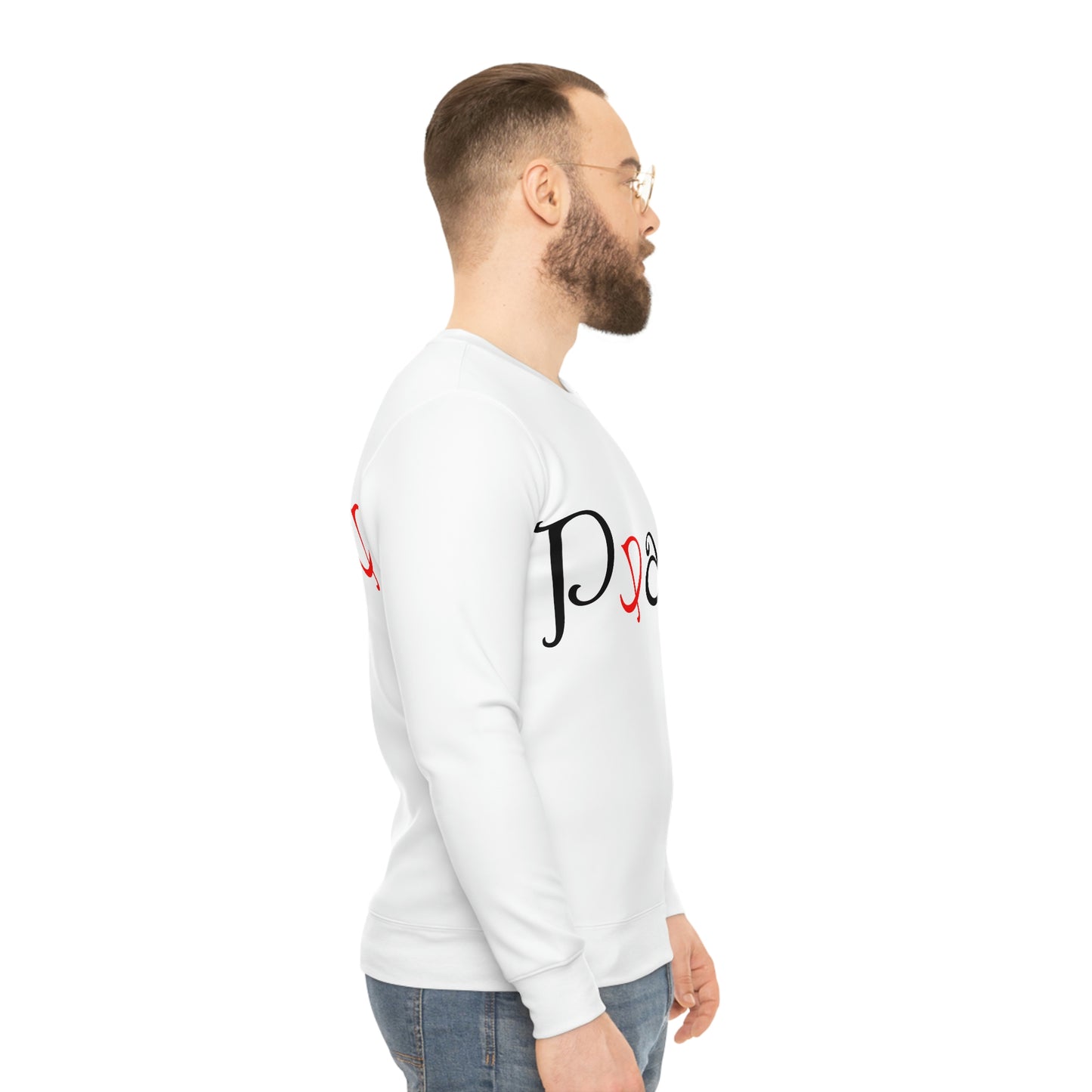 Peace White Lightweight Sweatshirt (AOP)